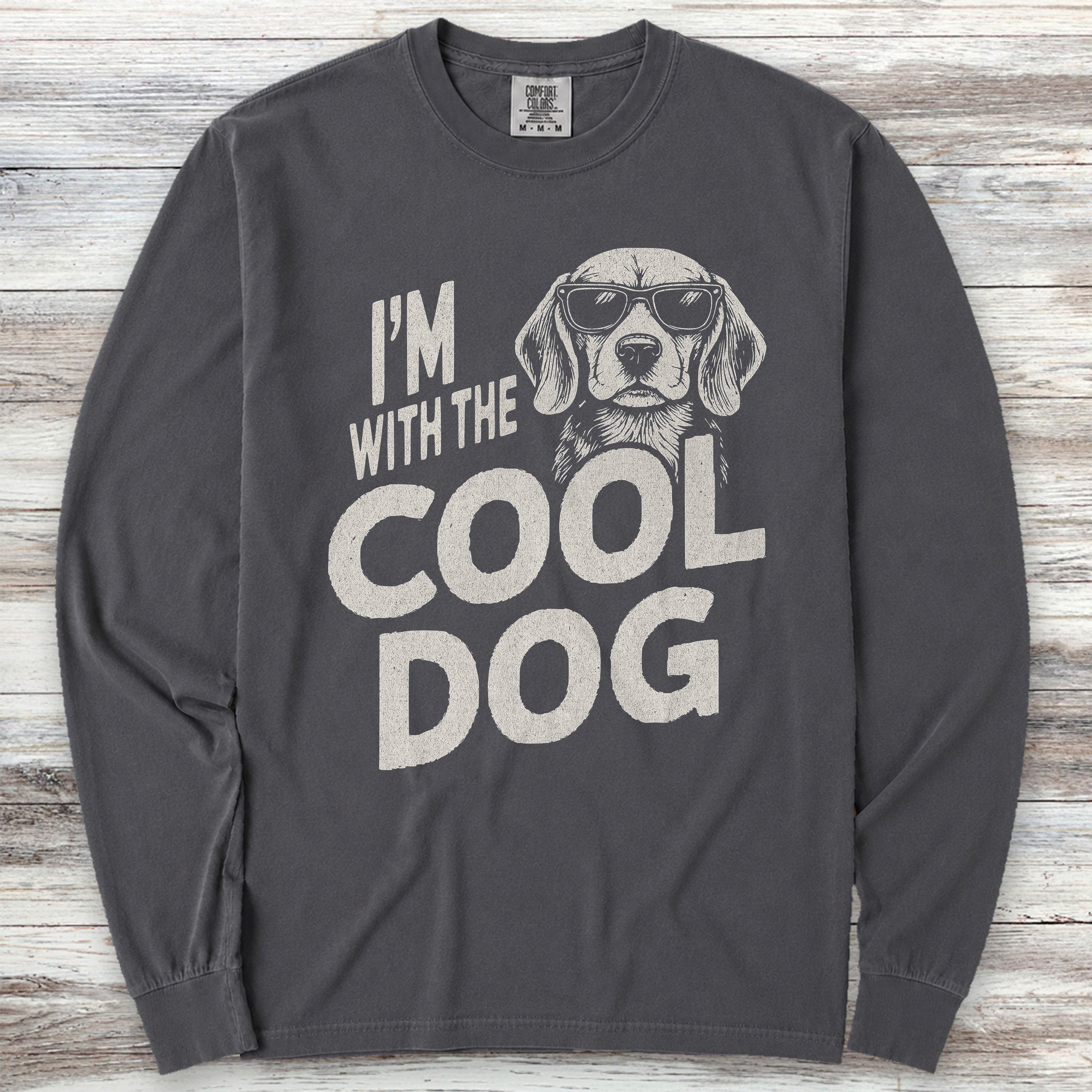 Cool Dog Beagle Long Sleeve Tee - Graphite