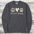 Old English Sheepdog Peace Long Sleeve Tee - Graphite