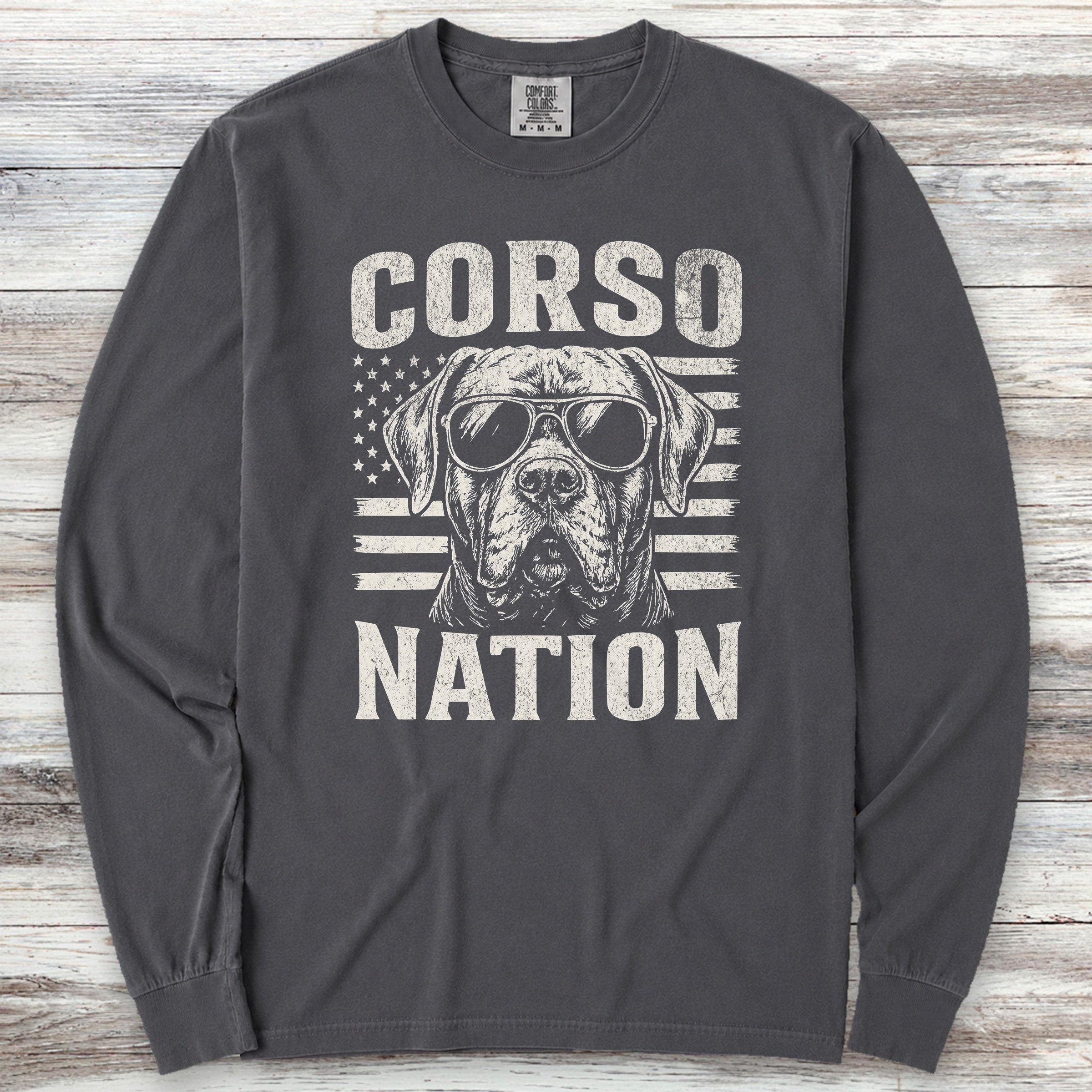 Cane Corso Nation Long Sleeve Tee - Graphite
