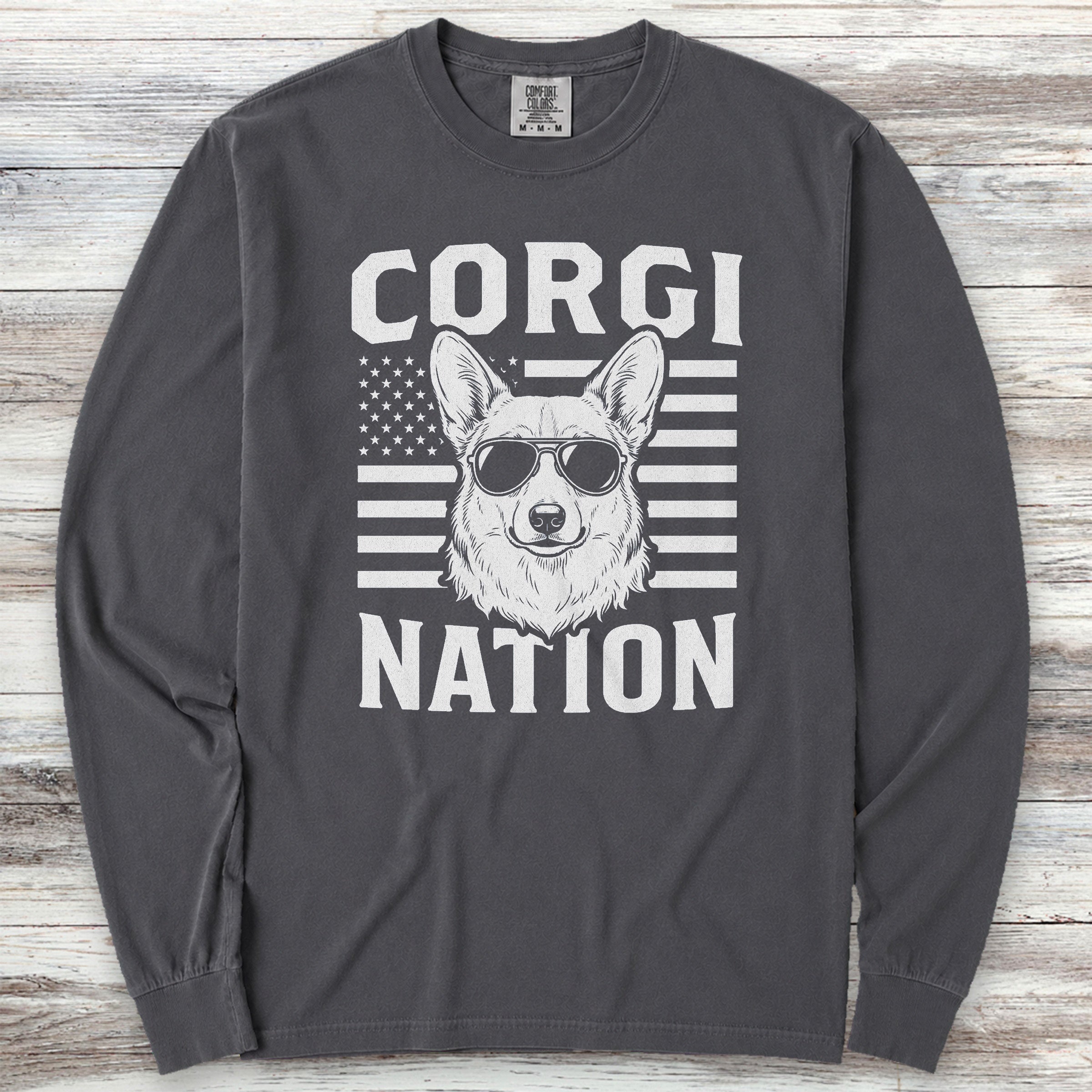 Corgi Nation Long Sleeve Tee - Graphite