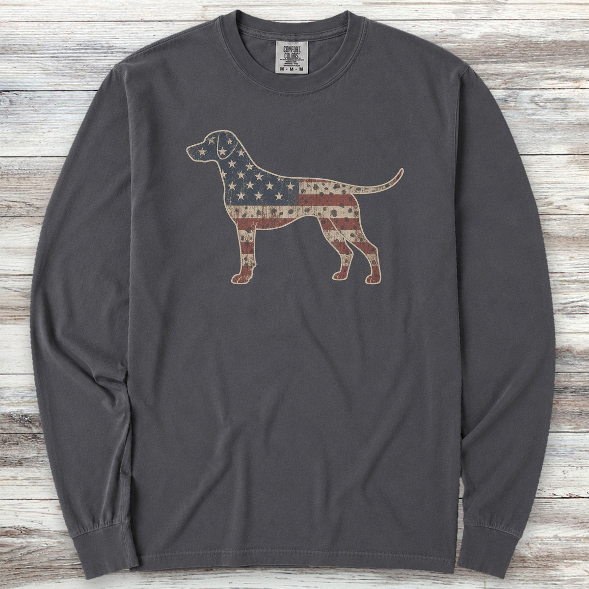 Dalmatian Vintage USA Long Sleeve Tee - Graphite