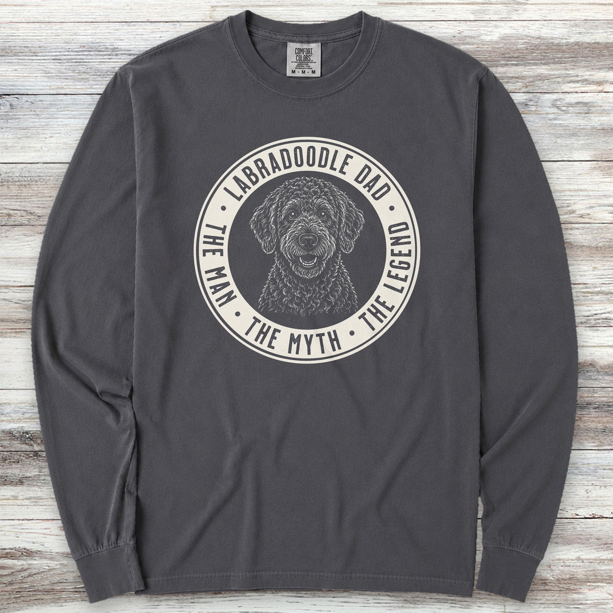 Labradoodle Dad Legend Long Sleeve Tee - Graphite