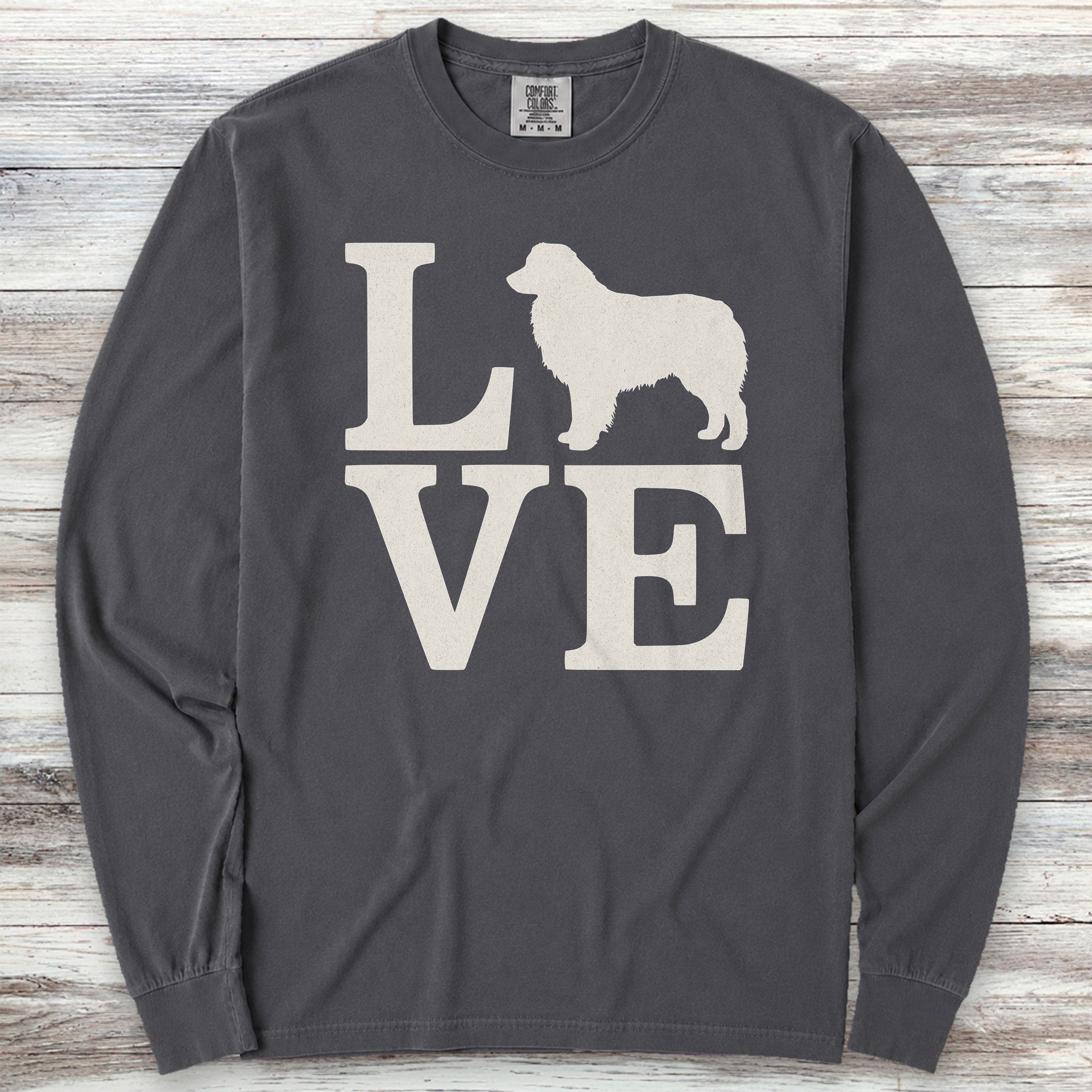 Australian Shepherd Love Long Sleeve Tee - Graphite