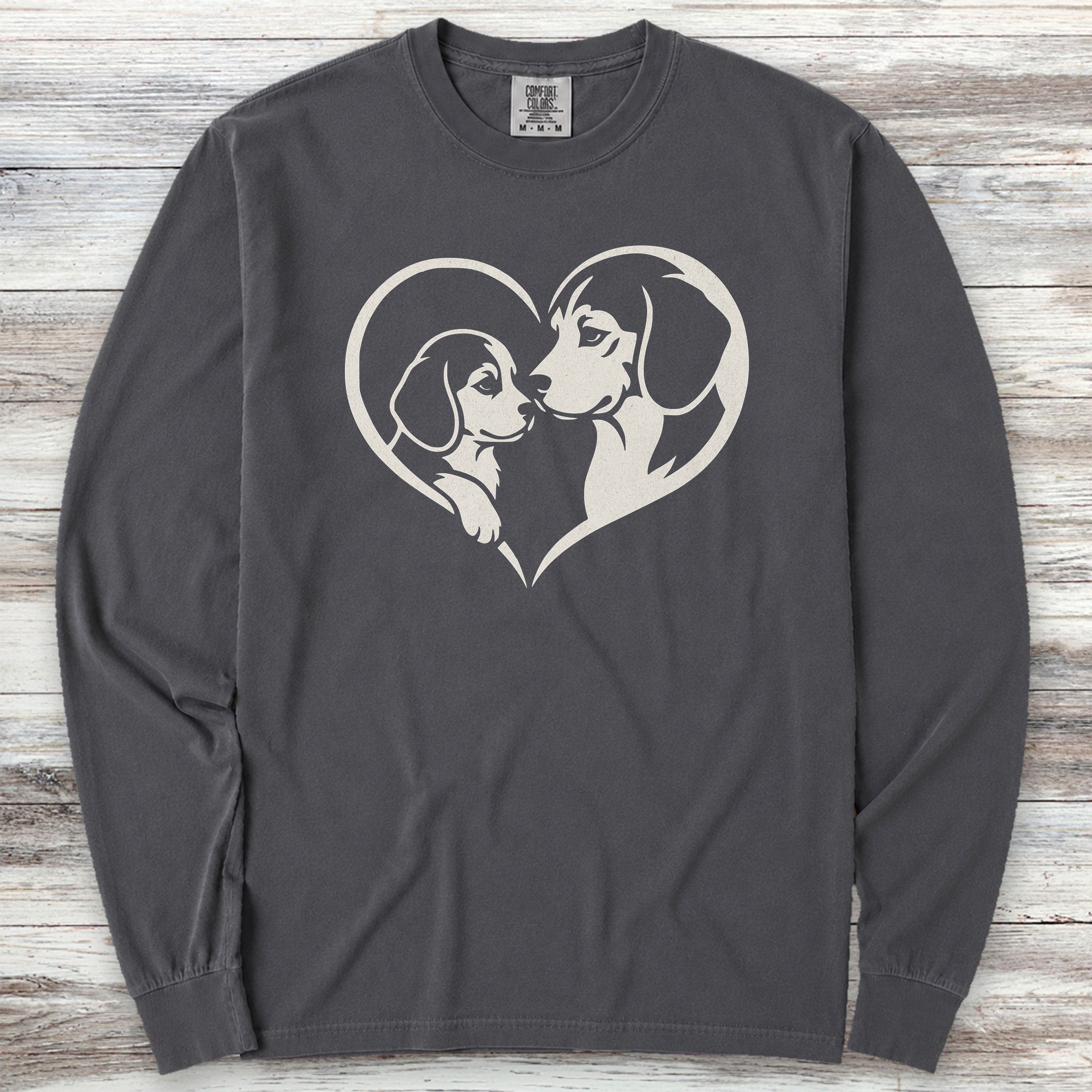 Beagle Heart Bond Long Sleeve Tee - Graphite