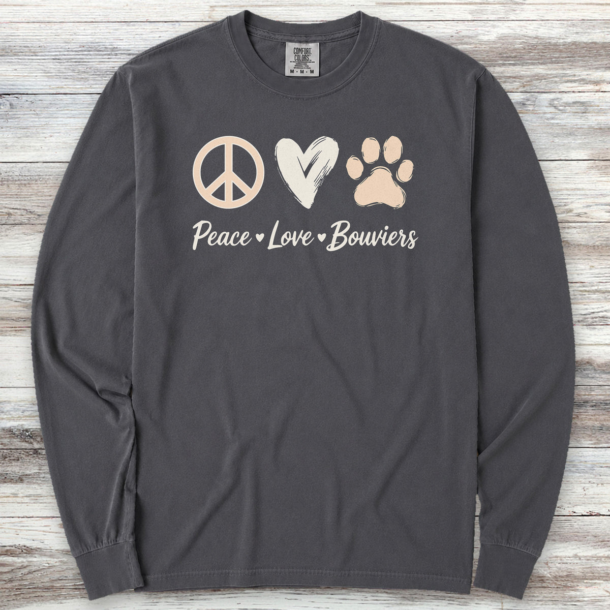 Bouvier Peace Long Sleeve Tee - Graphite