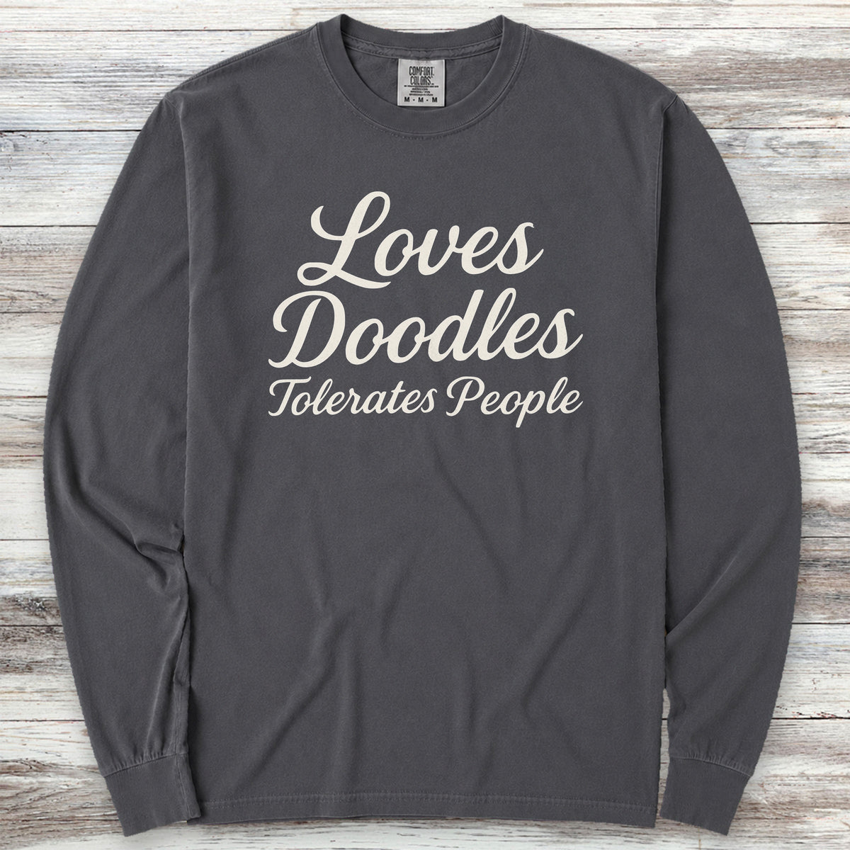 Doodle Tolerates People Long Sleeve Tee - Graphite