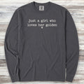 Golden Retriever Girl Long Sleeve Tee - Graphite