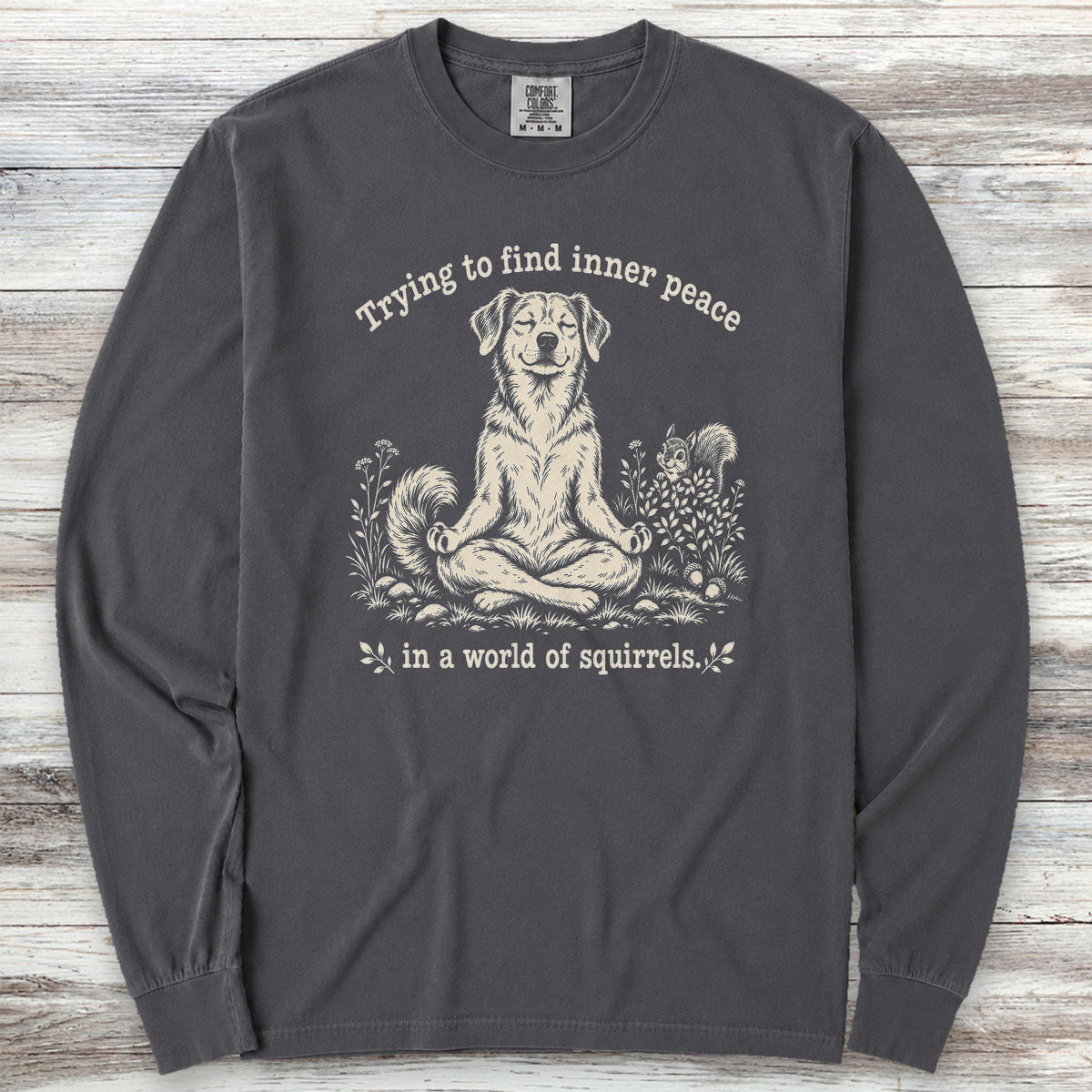 Inner Peace World of Squirrels Long Sleeve Tee - Graphite