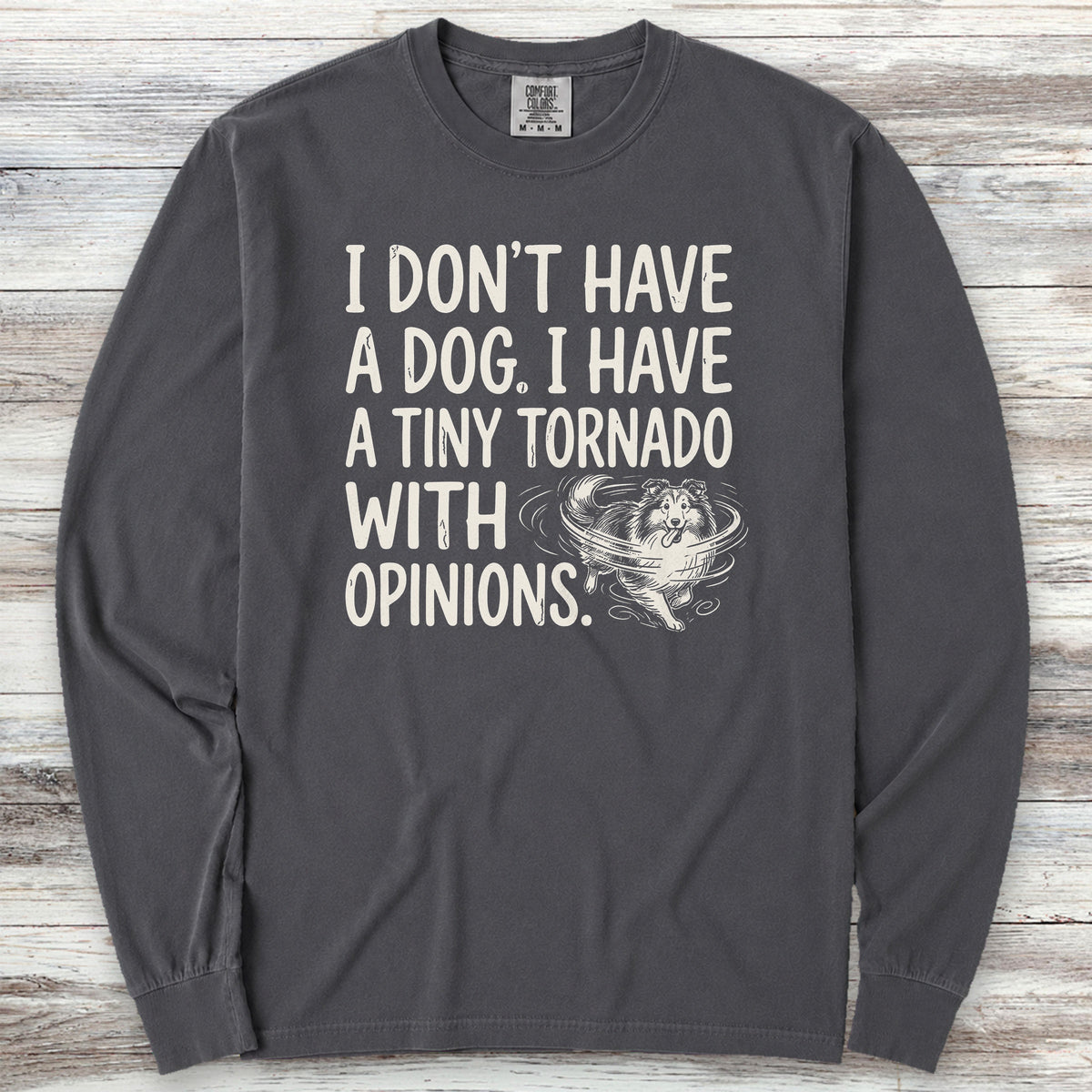 Shetland Sheepdog Tornado Long Sleeve Tee - Graphite