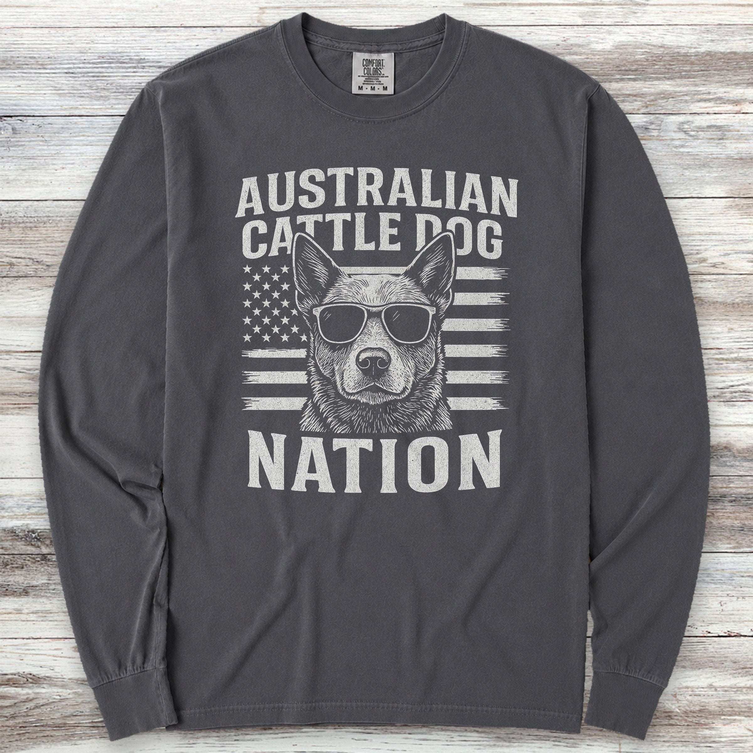 Australian Cattle Dog Nation Long Sleeve Tee - Graphite
