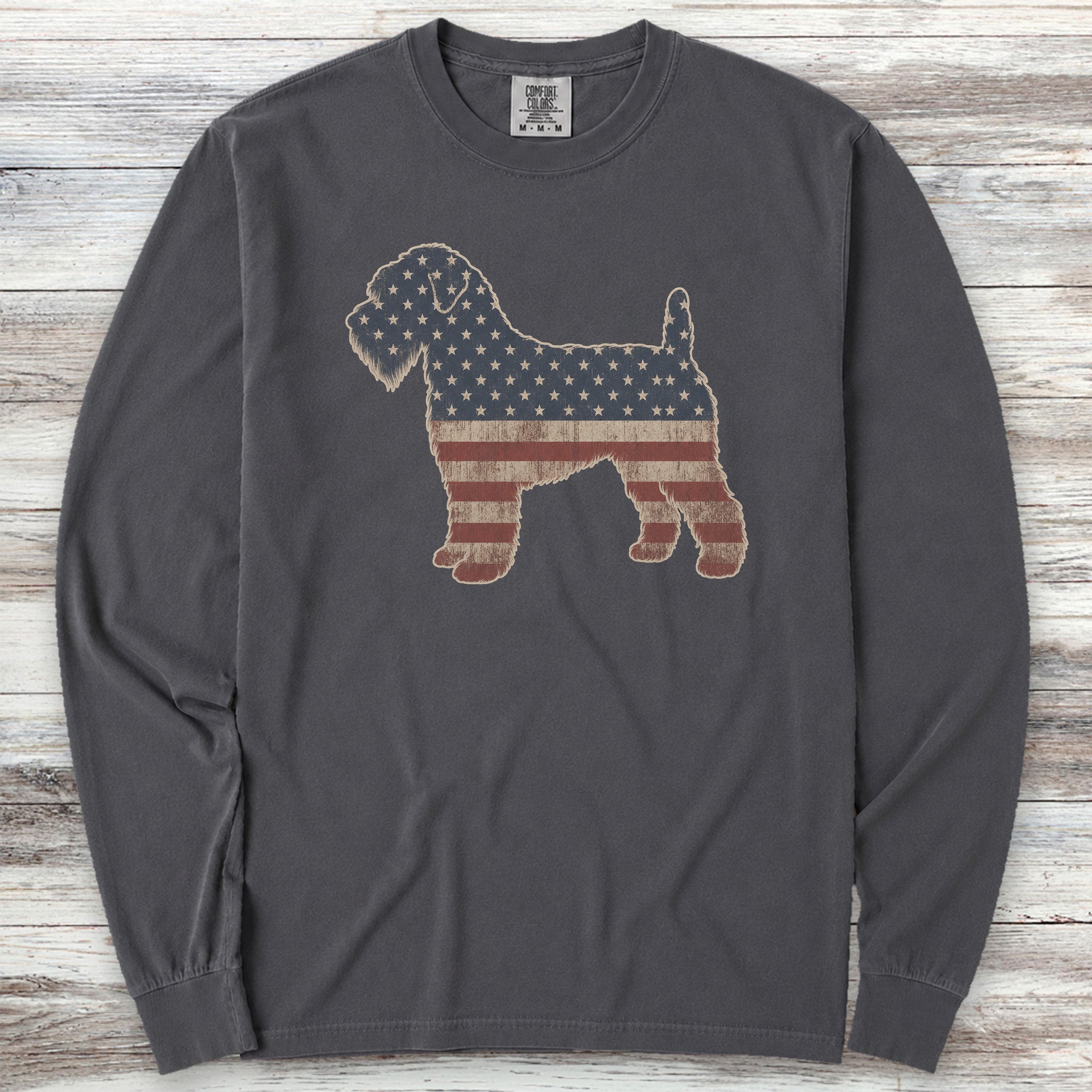 Wheaten Vintage USA Long Sleeve Tee - Graphite