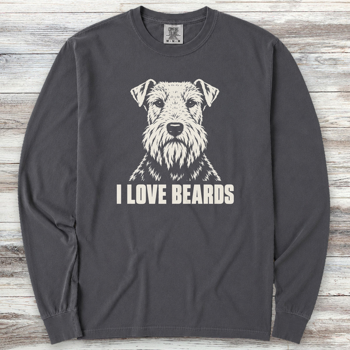 Welsh Terrier I Love Beards Long Sleeve Tee - Graphite