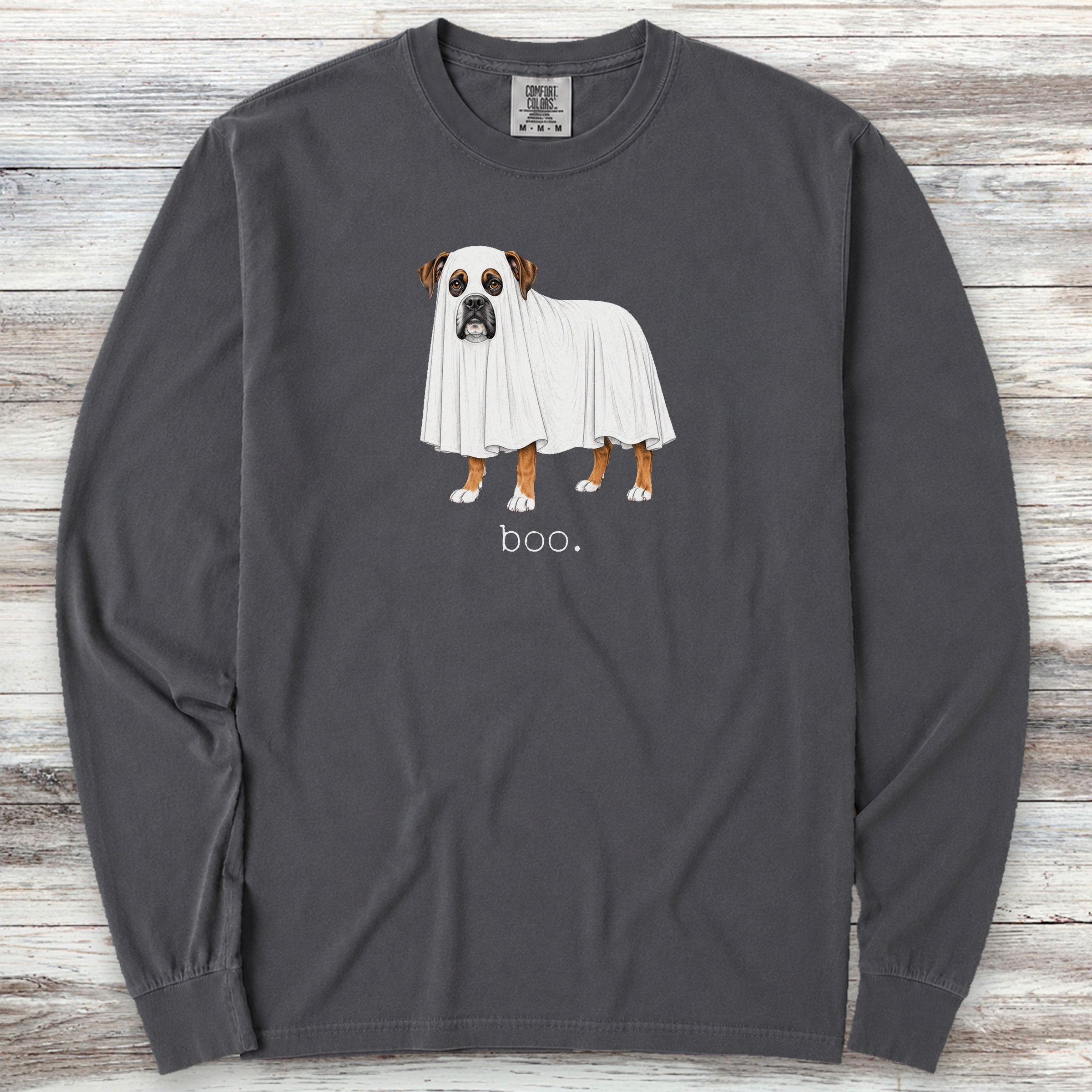 Boxer Boo Long Sleeve Tee - Graphite
