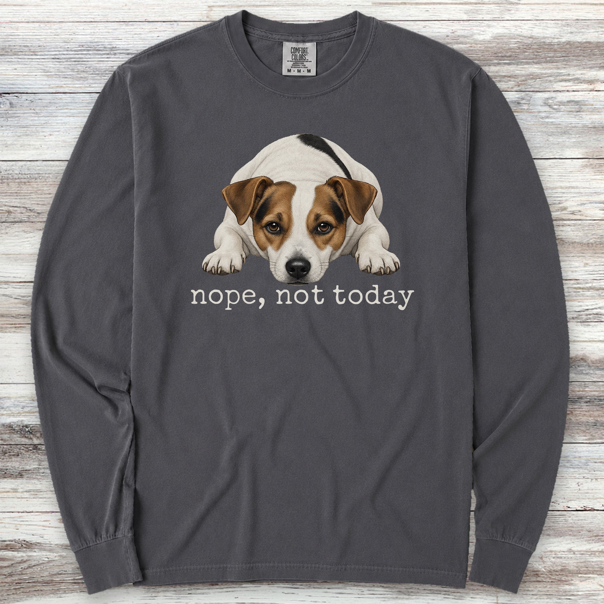 Jack Russell Nope Long Sleeve Tee - Graphite