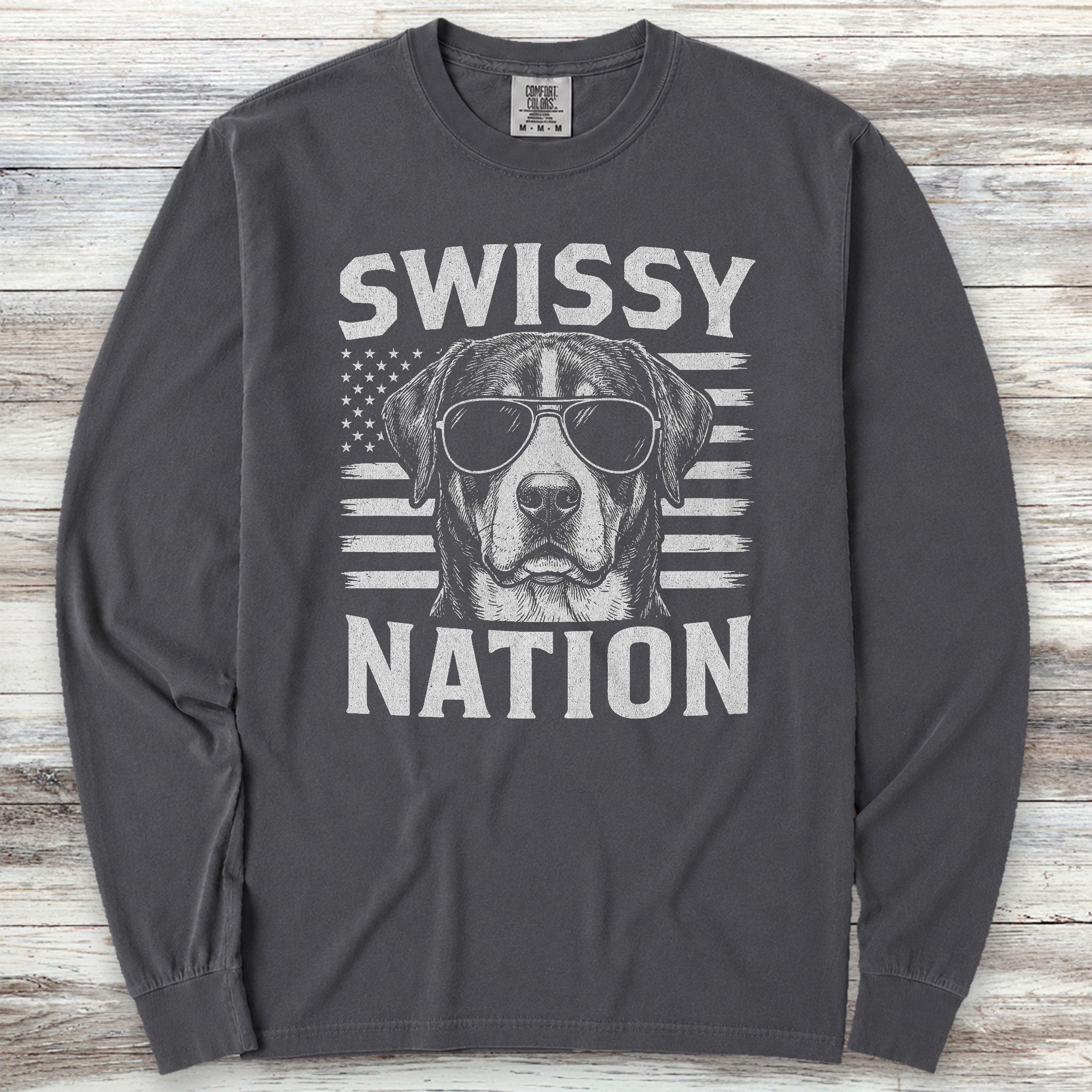 Swiss Mountain Dog Nation Long Sleeve Tee - Graphite