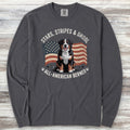 Bernese Mountain Dog All American Long Sleeve Tee - Graphite