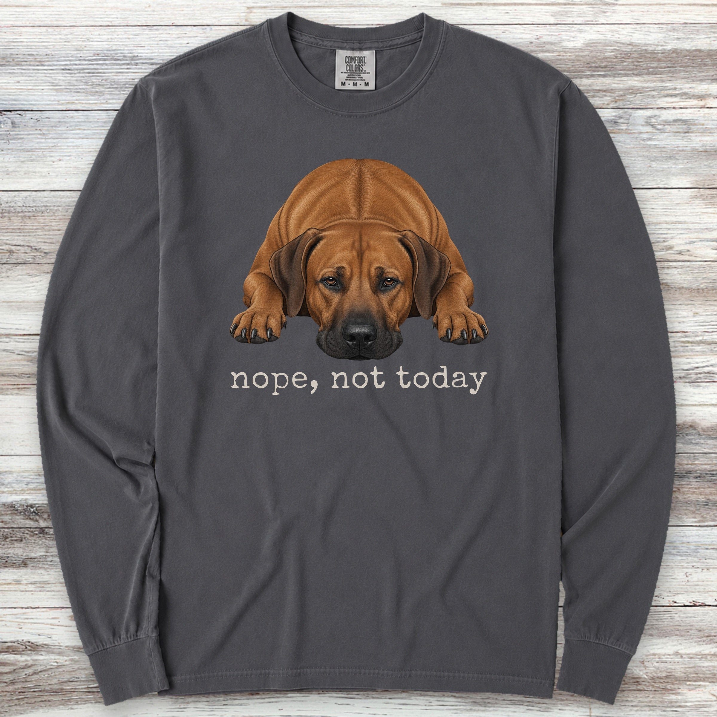 Rhodesian Ridgeback Nope Long Sleeve Tee - Graphite