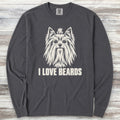 Yorkshire Terrier I Love Beards Long Sleeve Tee - Graphite
