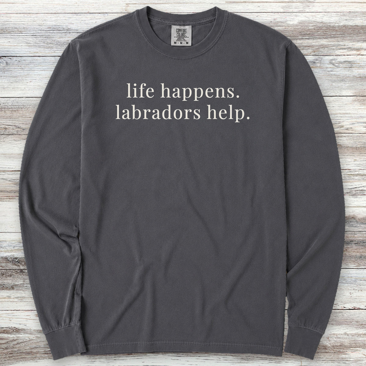 Labrador Retriever Help Long Sleeve Tee - Graphite