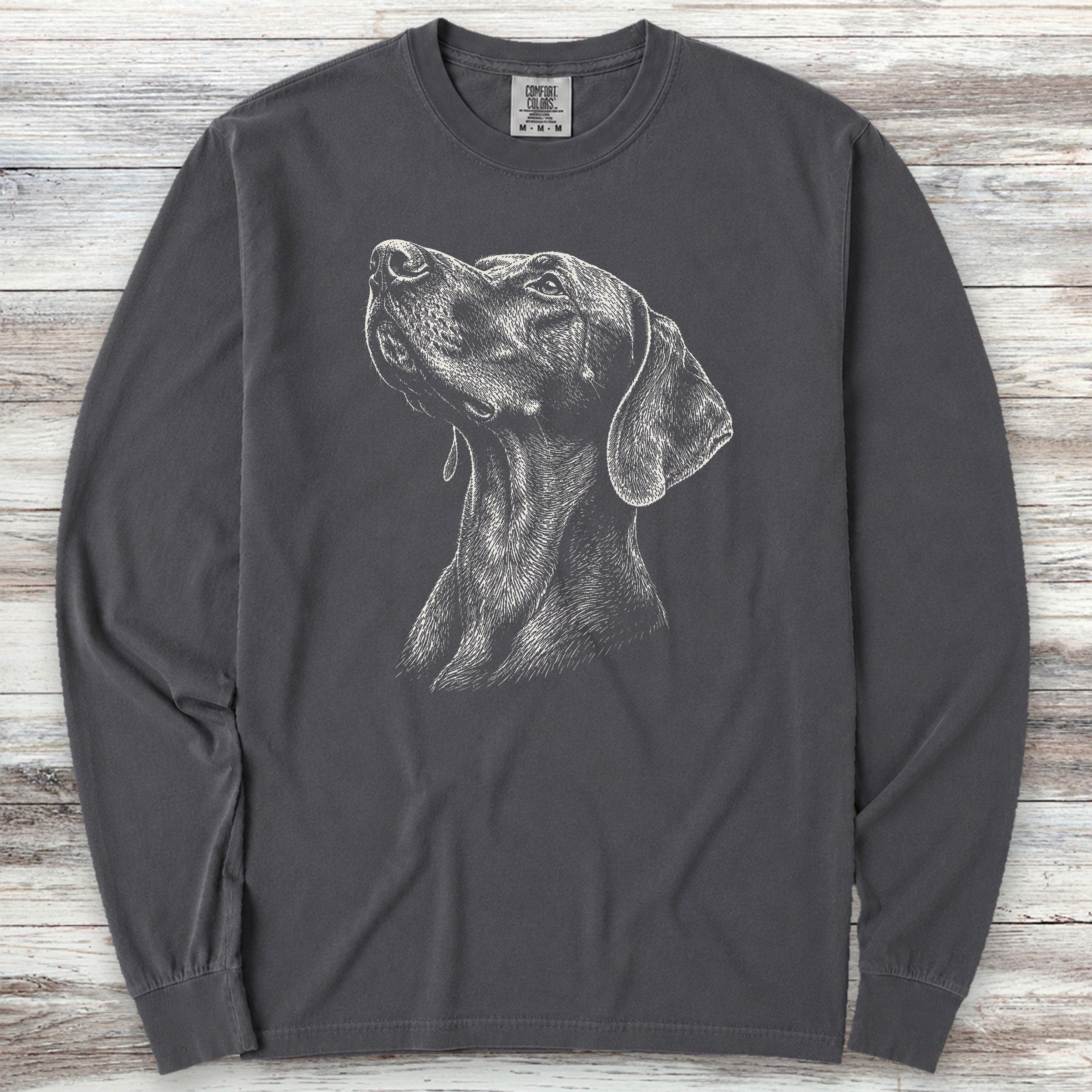 Weimaraner Loyalty Long Sleeve Tee - Graphite