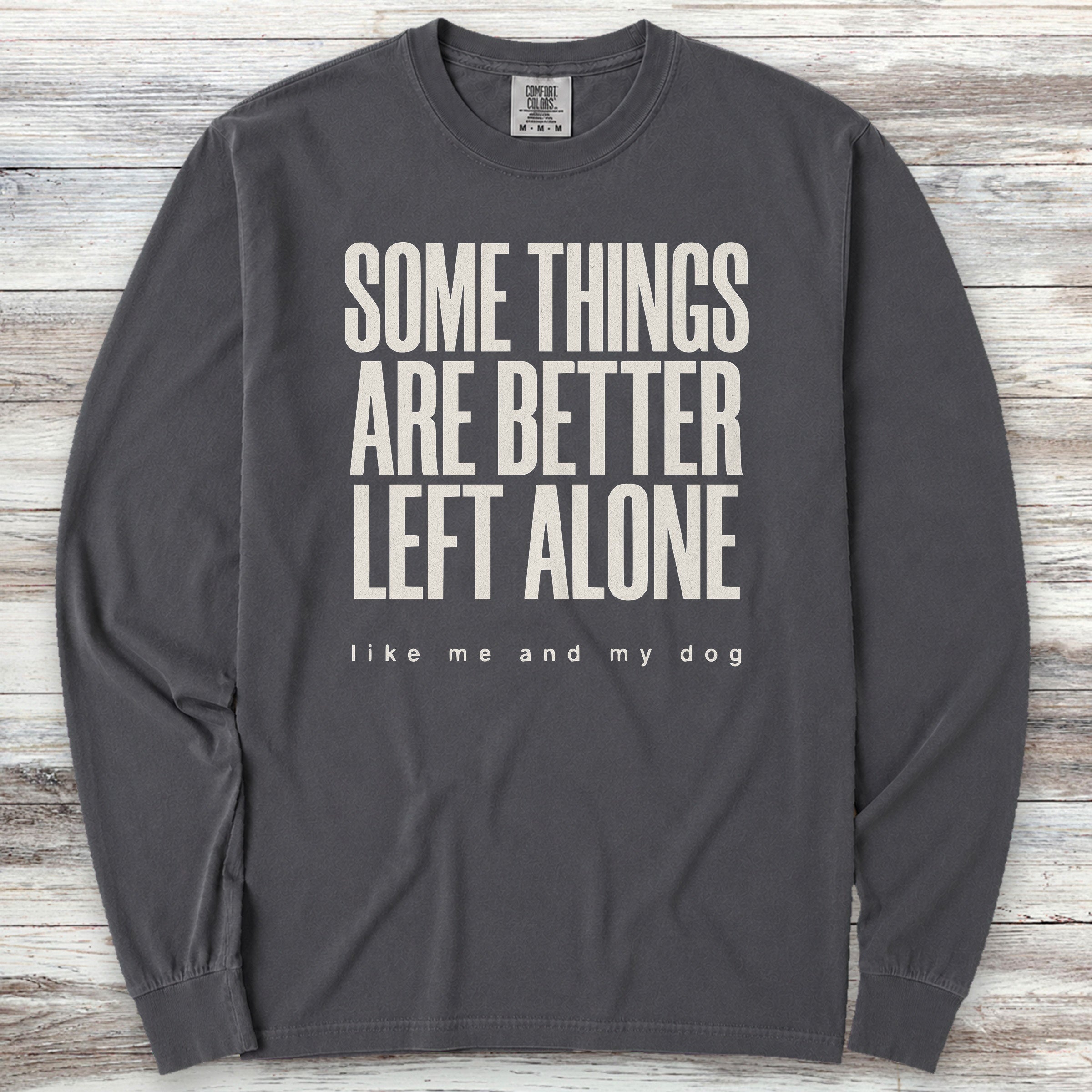 Dog Introvert Long Sleeve Tee - Graphite