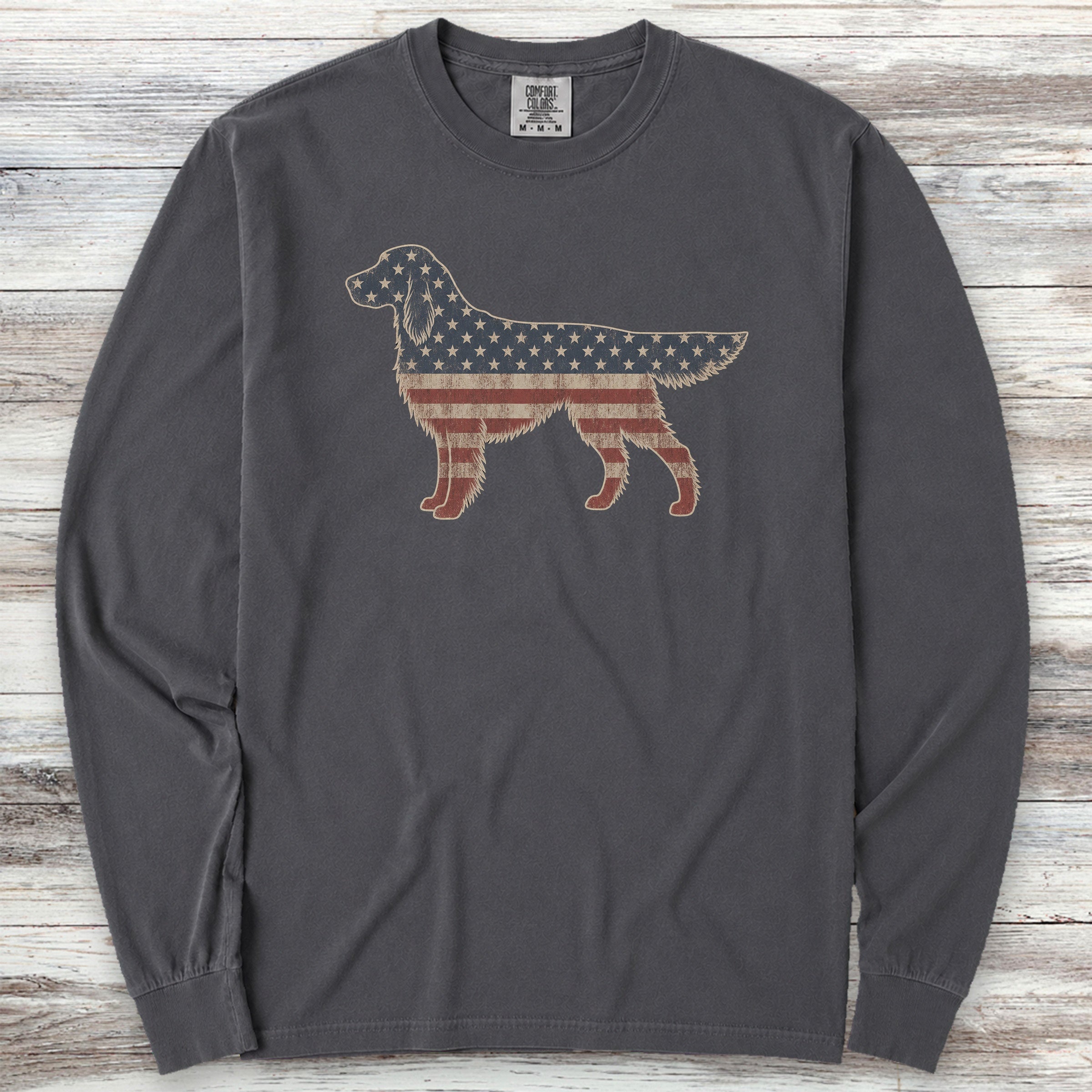 English Setter Vintage USA Long Sleeve Tee - Graphite