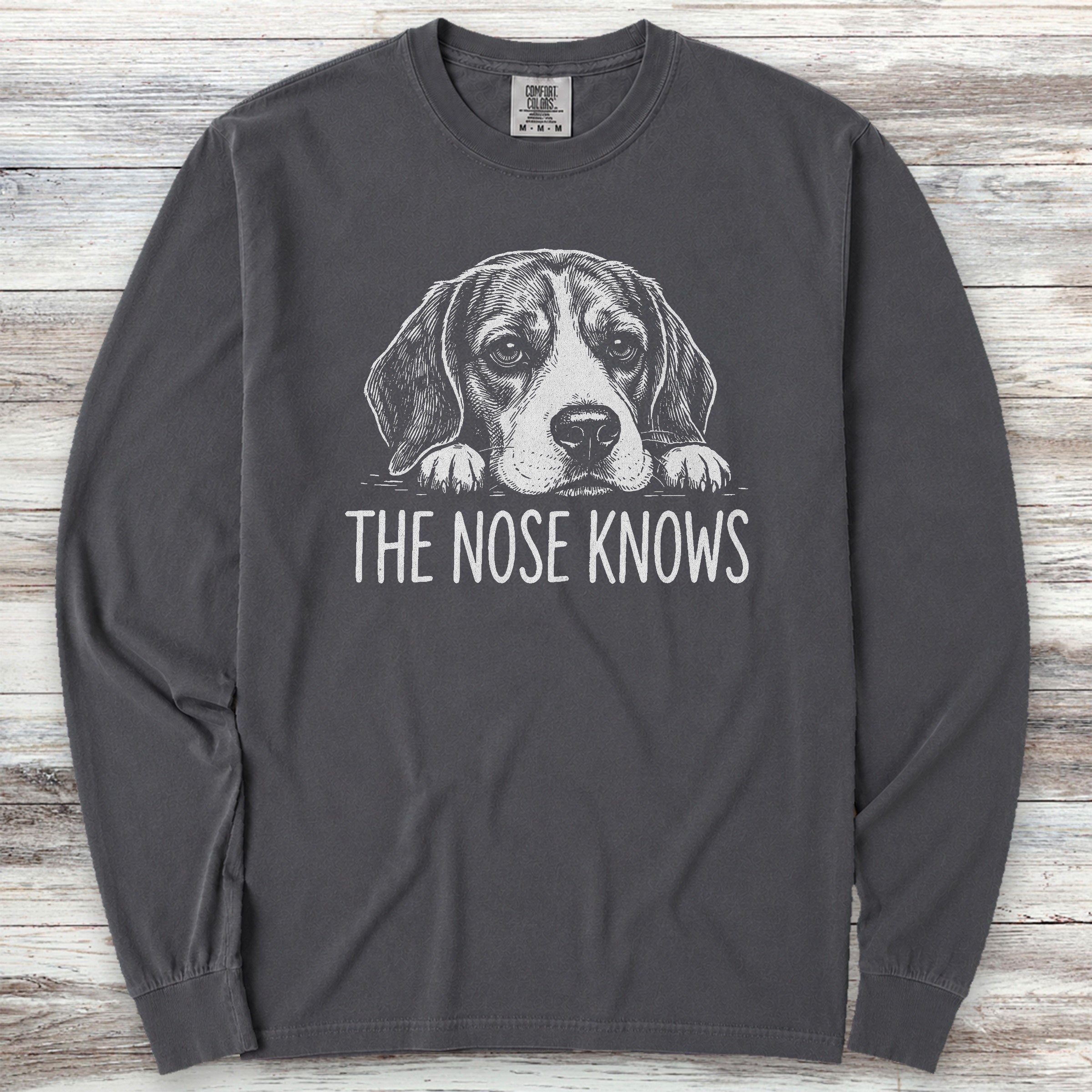 Beagle Nose Knows Long Sleeve Tee - Graphite