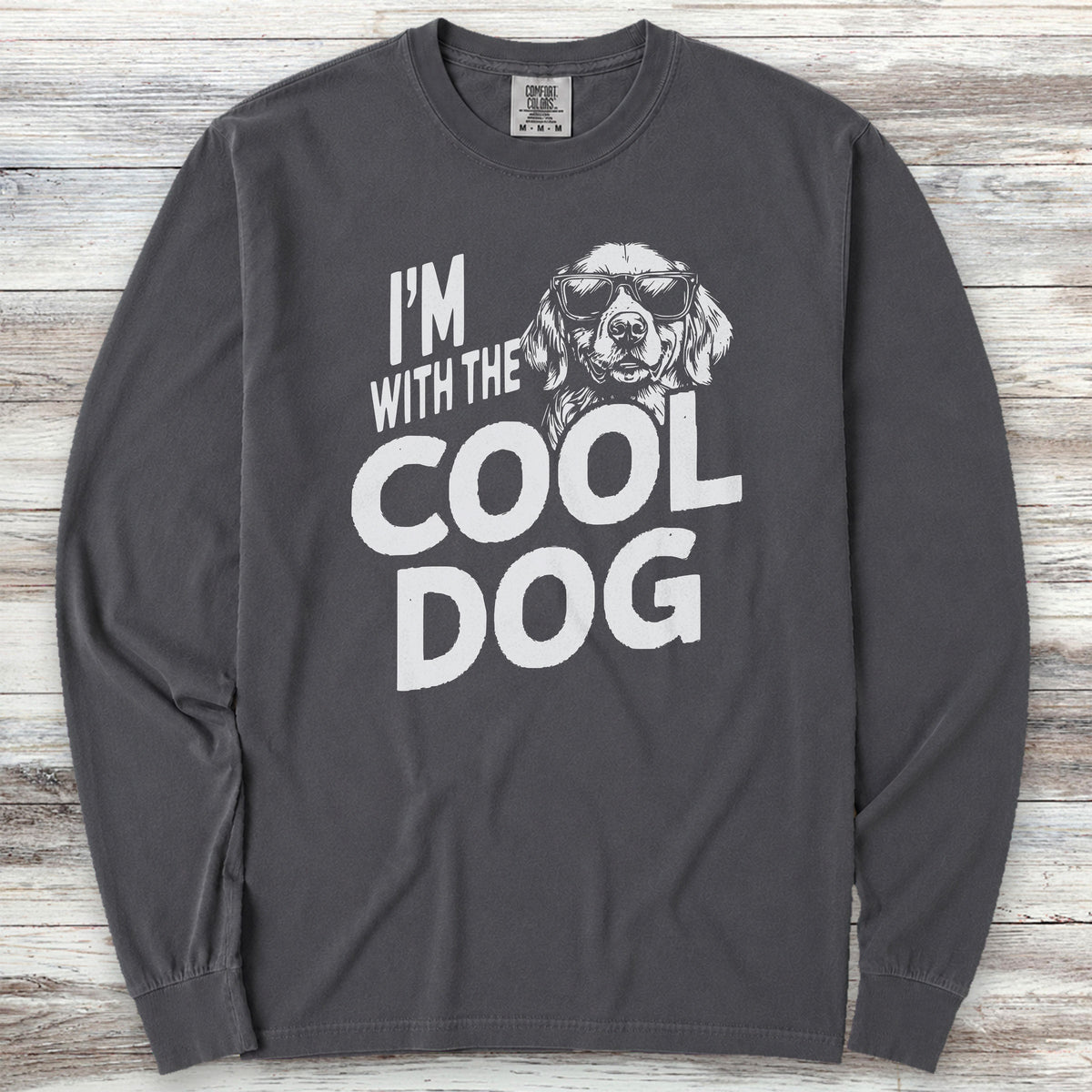 Golden Retriever Cool Dog Long Sleeve Tee - Graphite