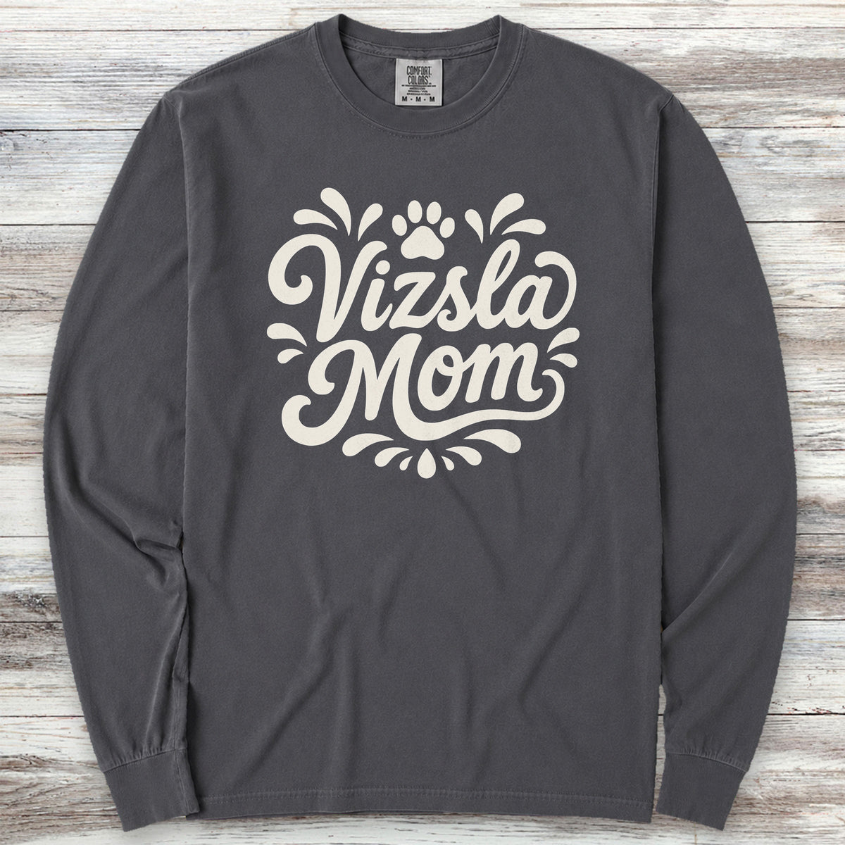 Vizsla Groovy Mom Long Sleeve Tee - Graphite