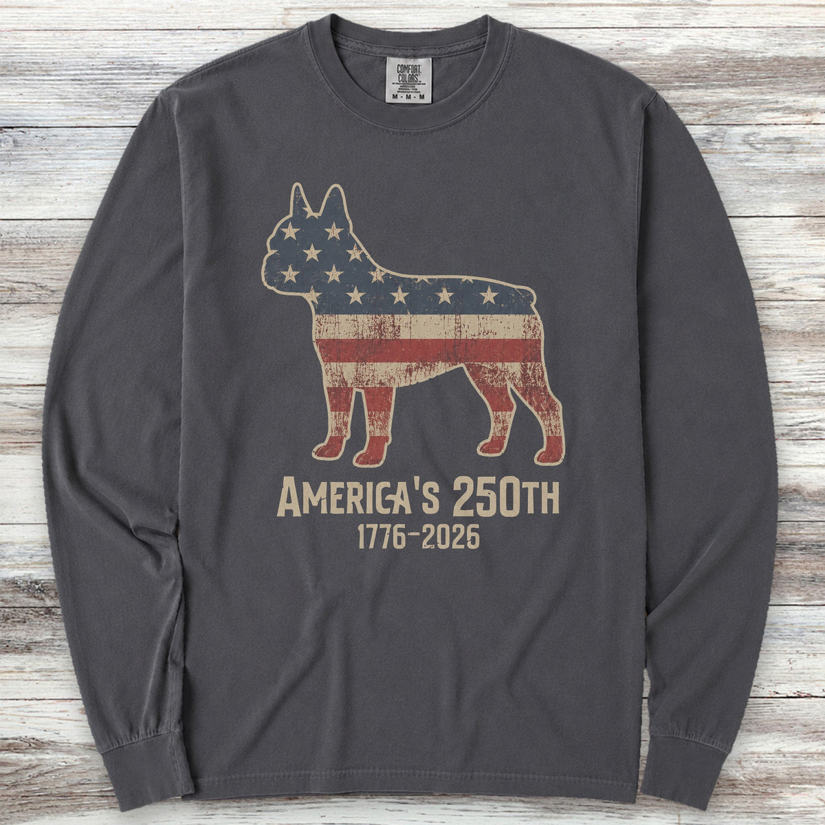 Boston Terrier 250 Long Sleeve Tee - Graphite