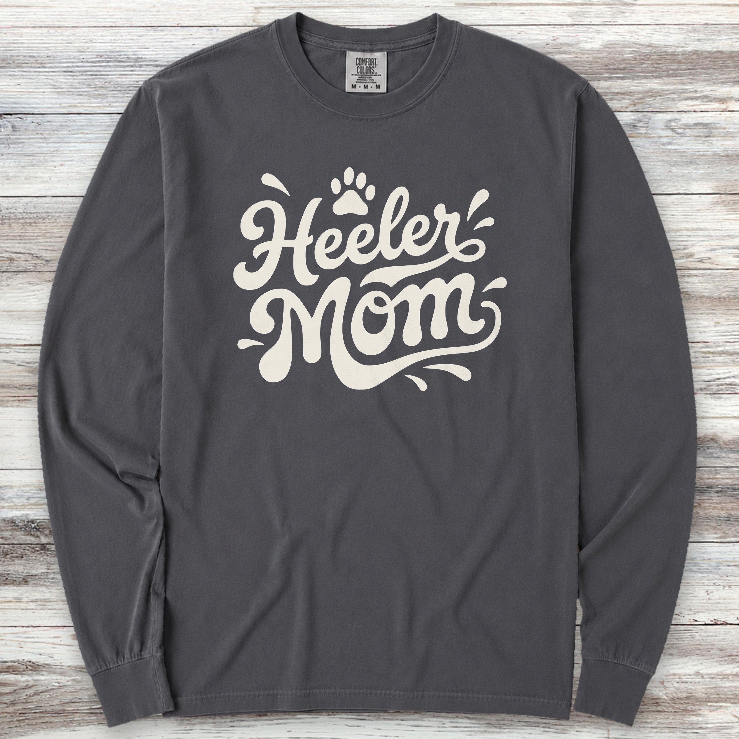 Australian Cattle Dog Groovy Mom Long Sleeve Tee - Graphite