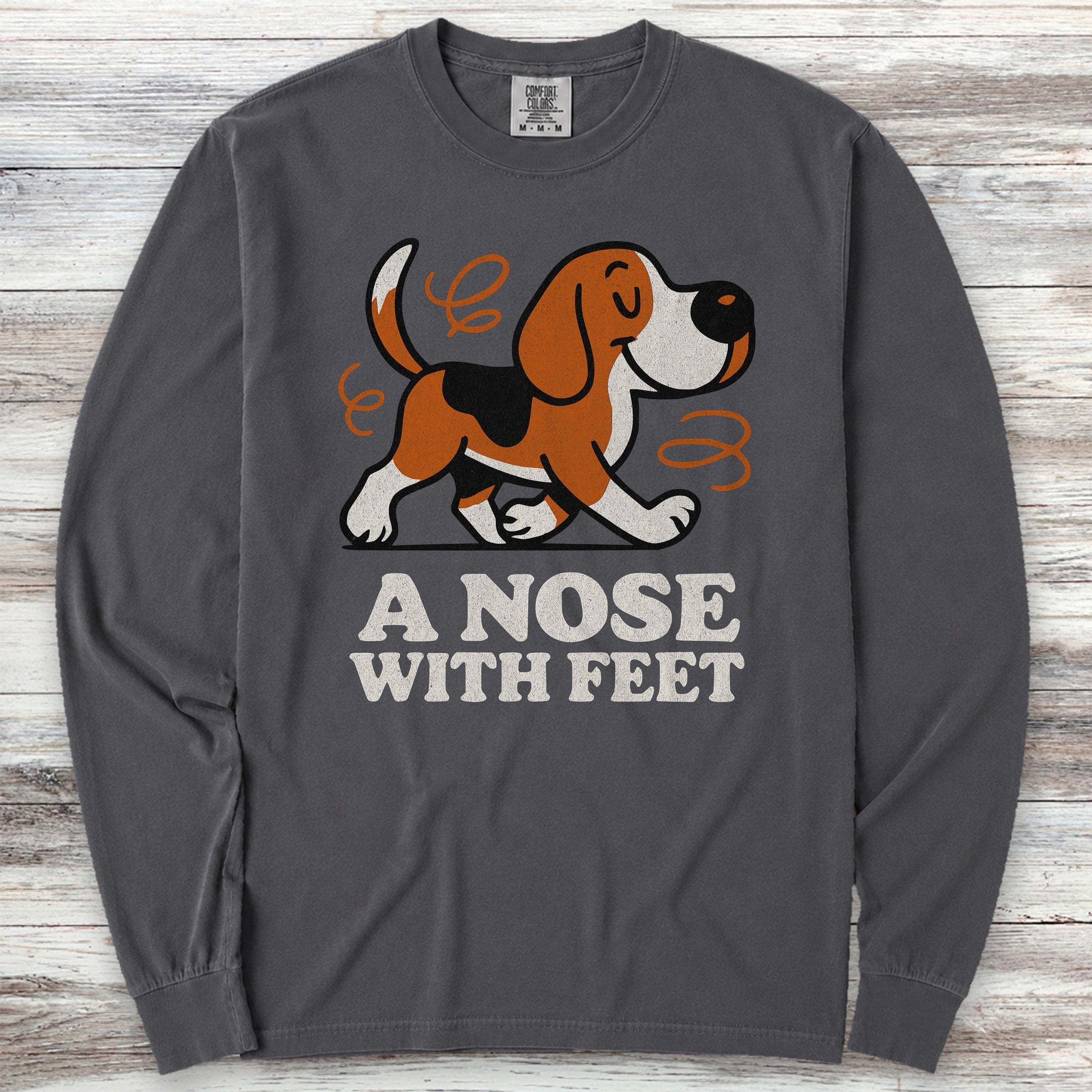 Beagle Nose Long Sleeve Tee - Graphite