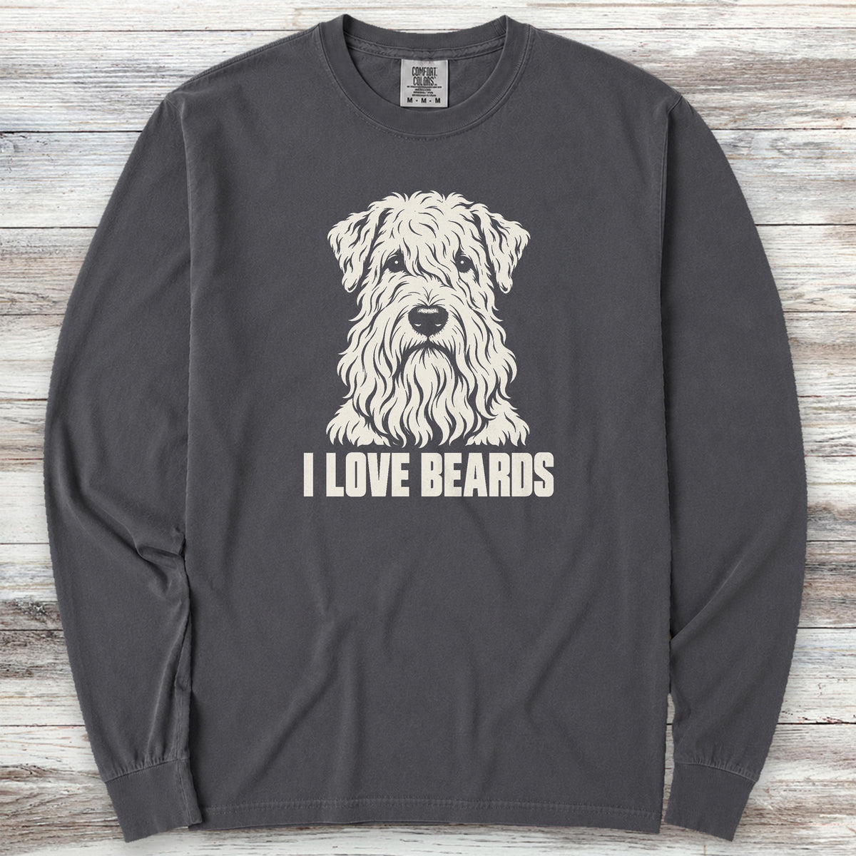 Wheaten I Love Beards Long Sleeve Tee - Graphite