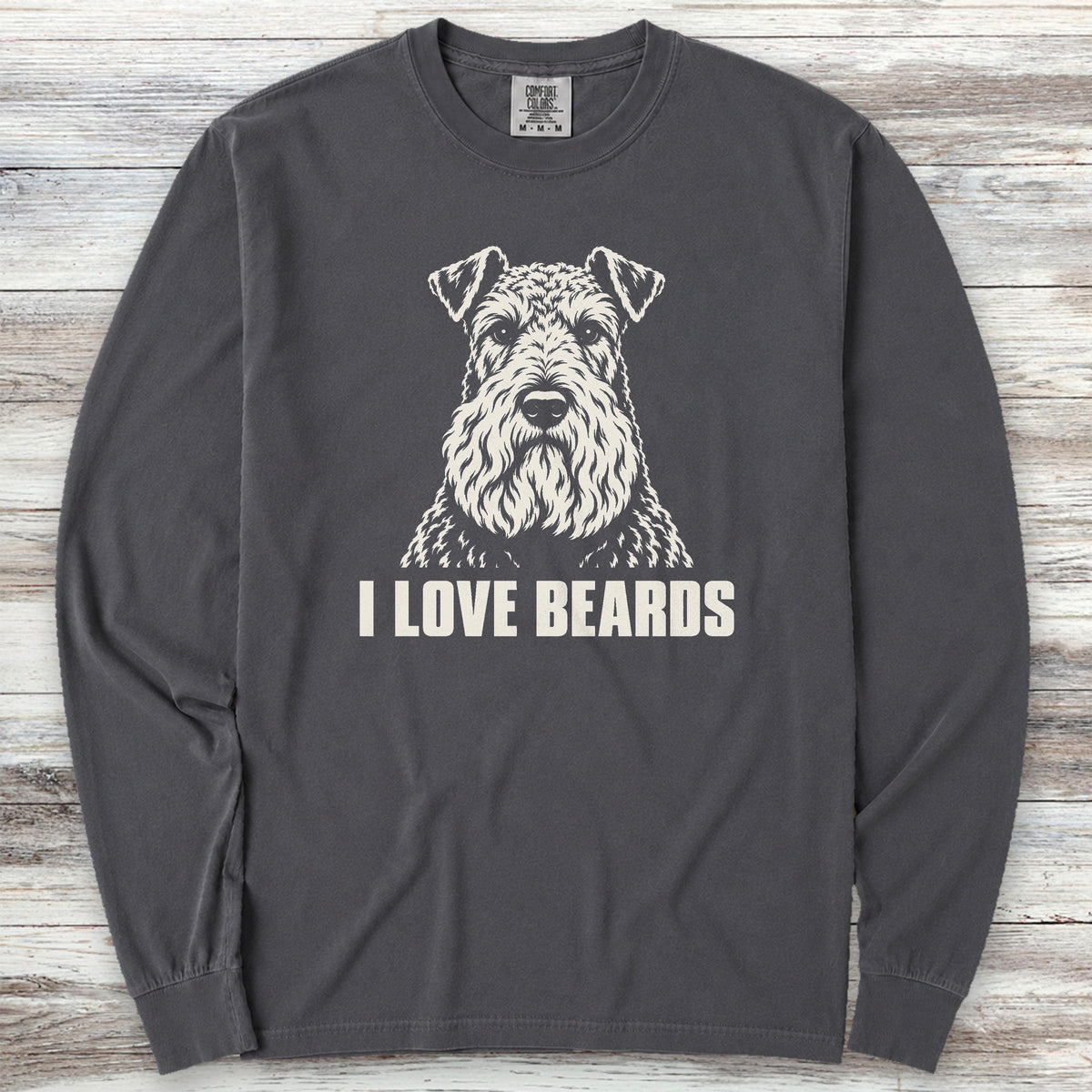 Kerry Blue I Love Beards Long Sleeve Tee - Graphite