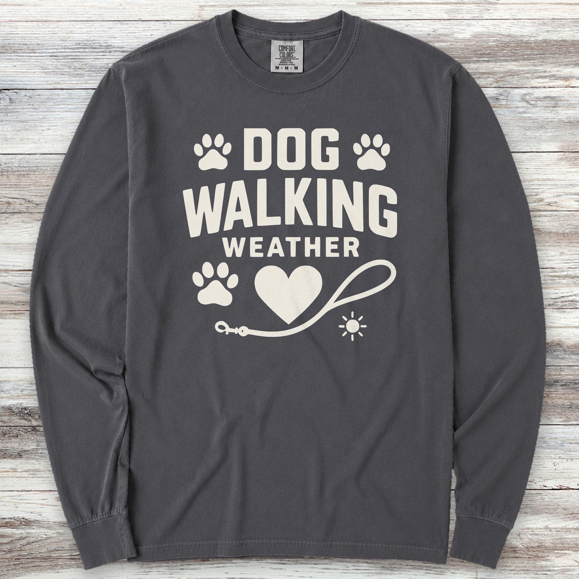 Dog Walking Weather Long Sleeve Tee - Graphite