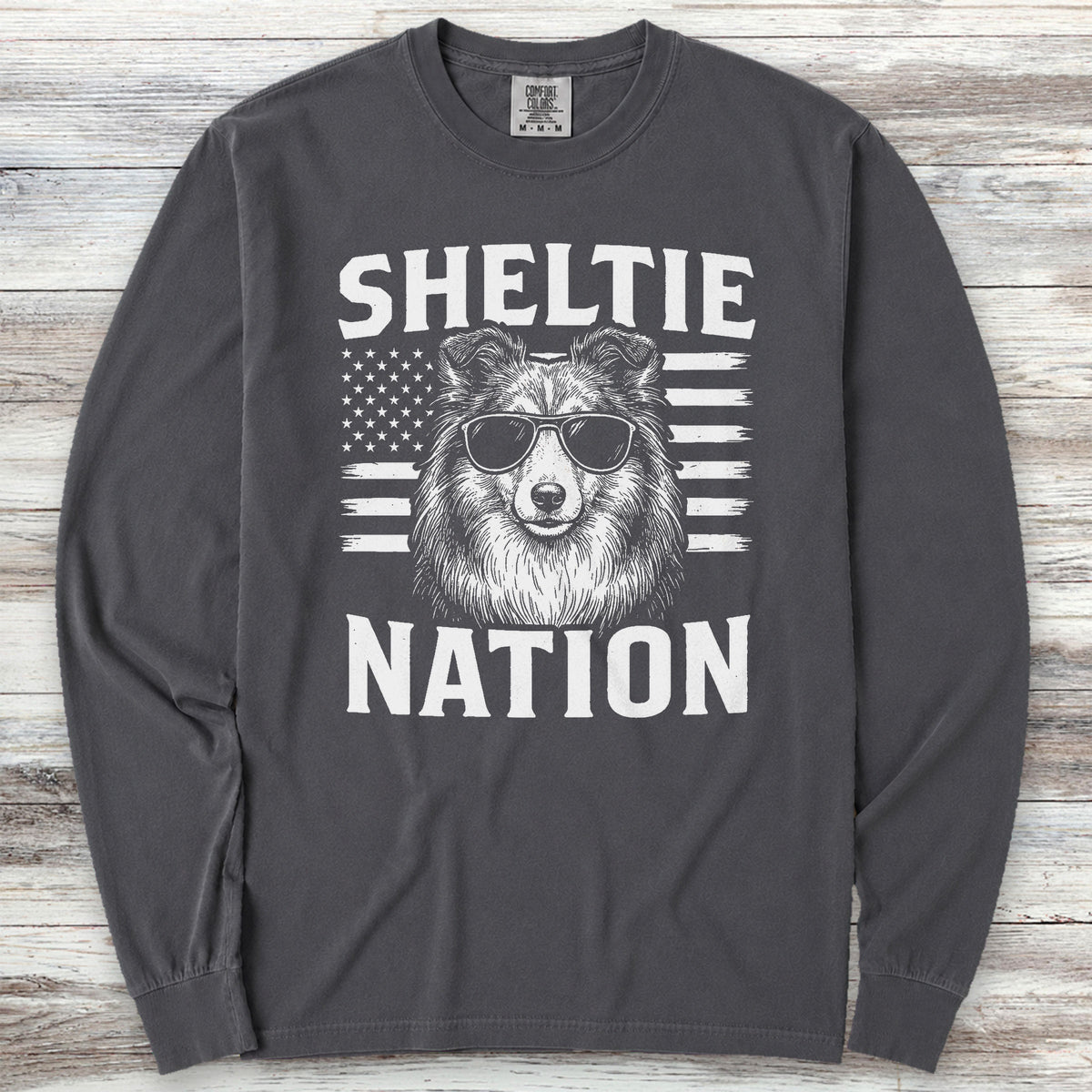 Shetland Sheepdog Nation Long Sleeve Tee - Graphite