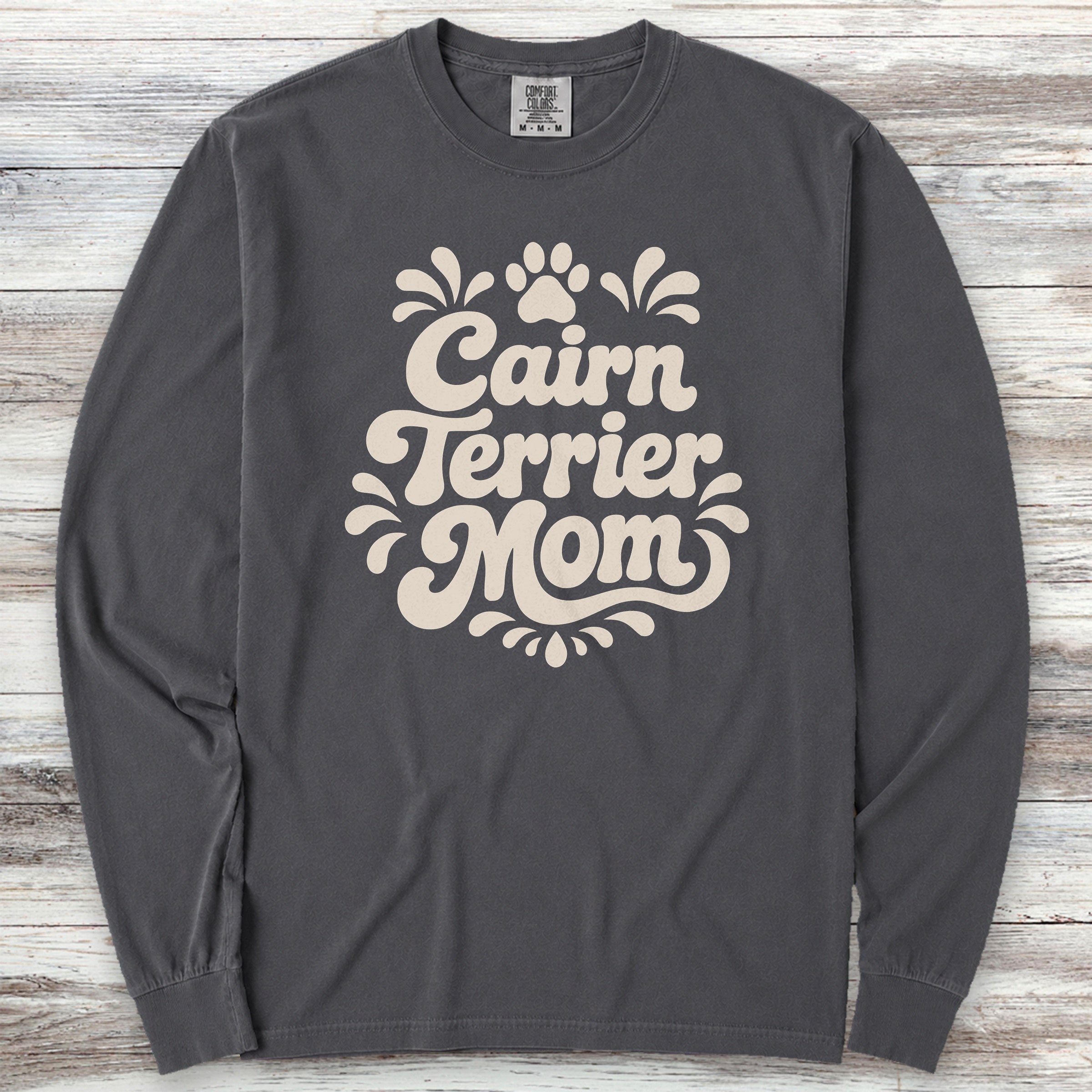 Cairn Terrier Groovy Mom Long Sleeve Tee - Graphite