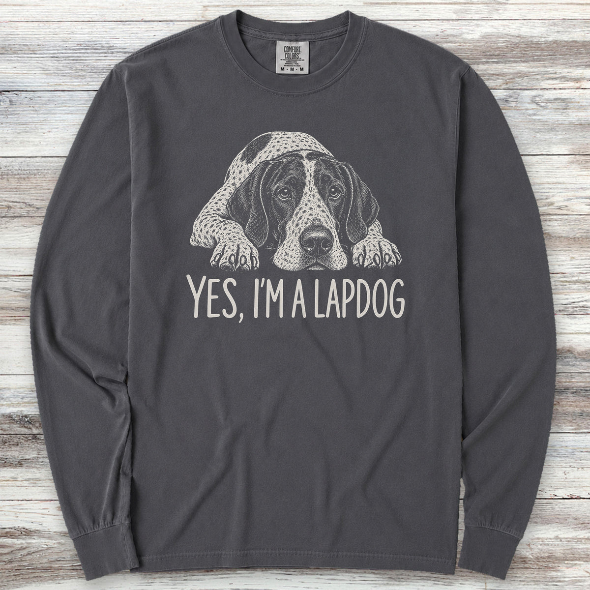 German Shorthaired Pointer Lapdog Long Sleeve Tee - Graphite
