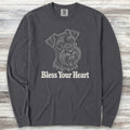 Schnauzer Dark Bless Your Heart Long Sleeve Tee - Graphite