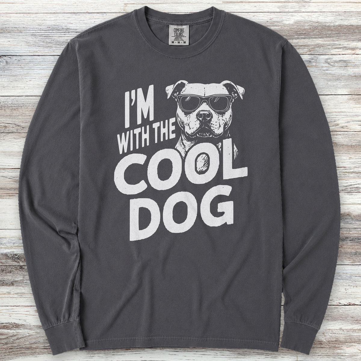 Pit Bull Cool Dog Long Sleeve Tee - Graphite
