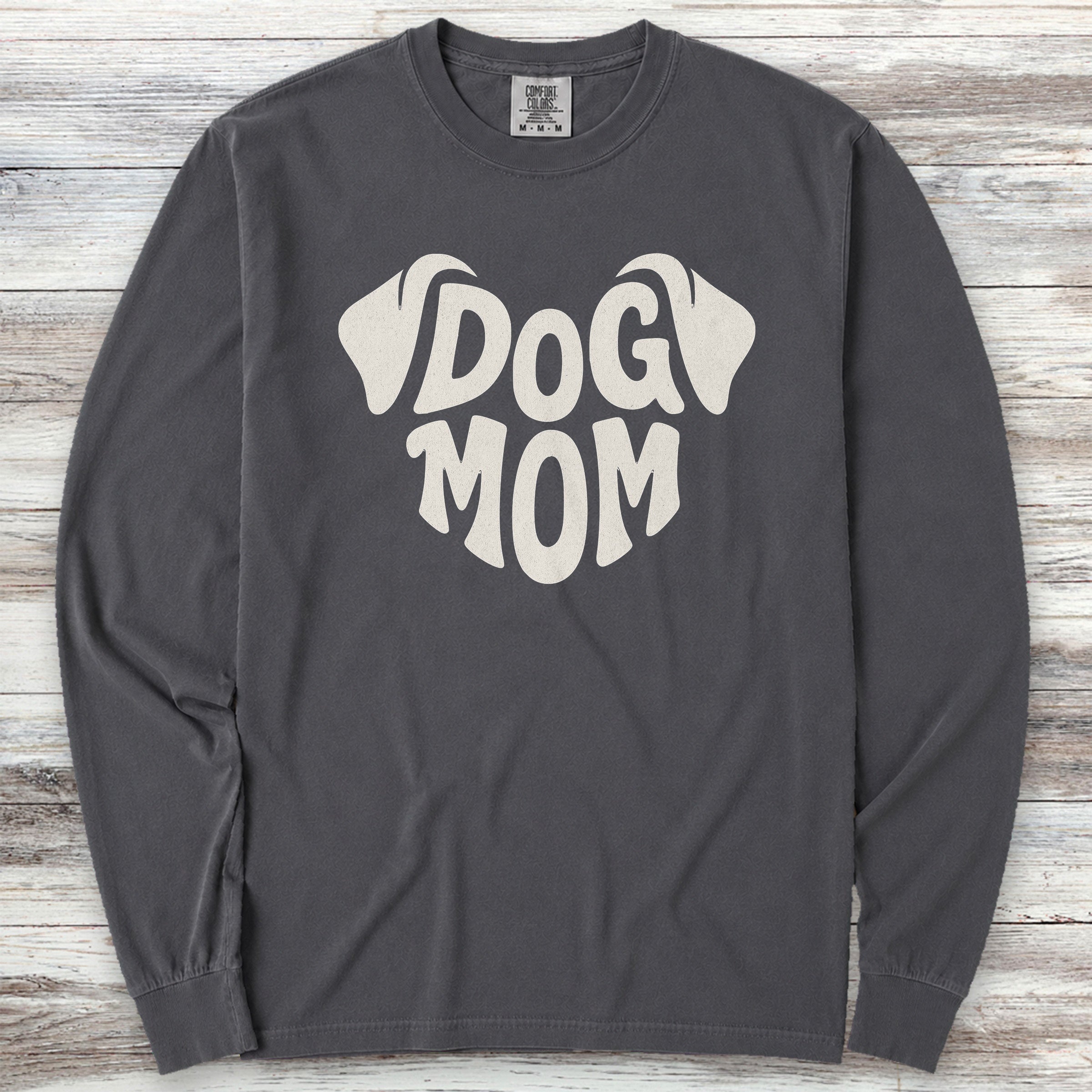 Dog Mom Ears Long Sleeve Tee - Graphite