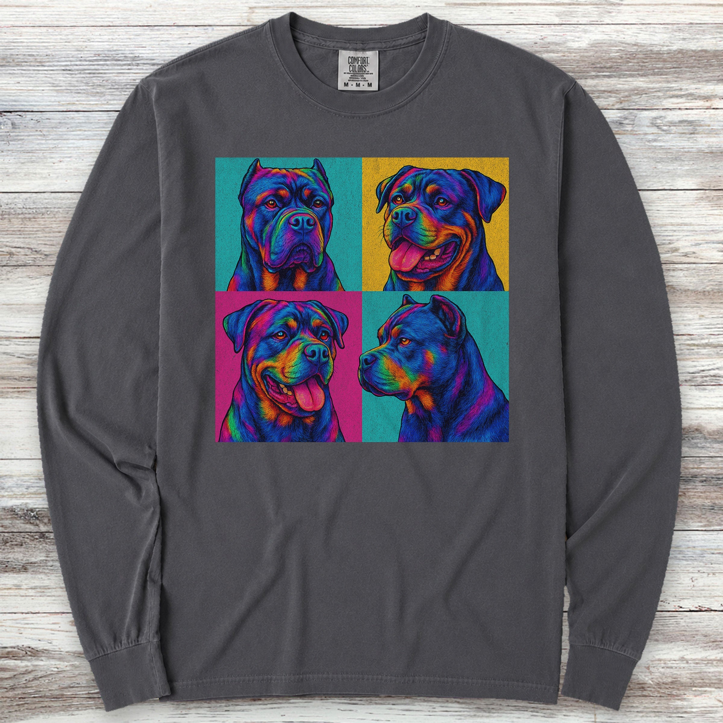 Cane Corso Pop Art Long Sleeve Tee - Graphite