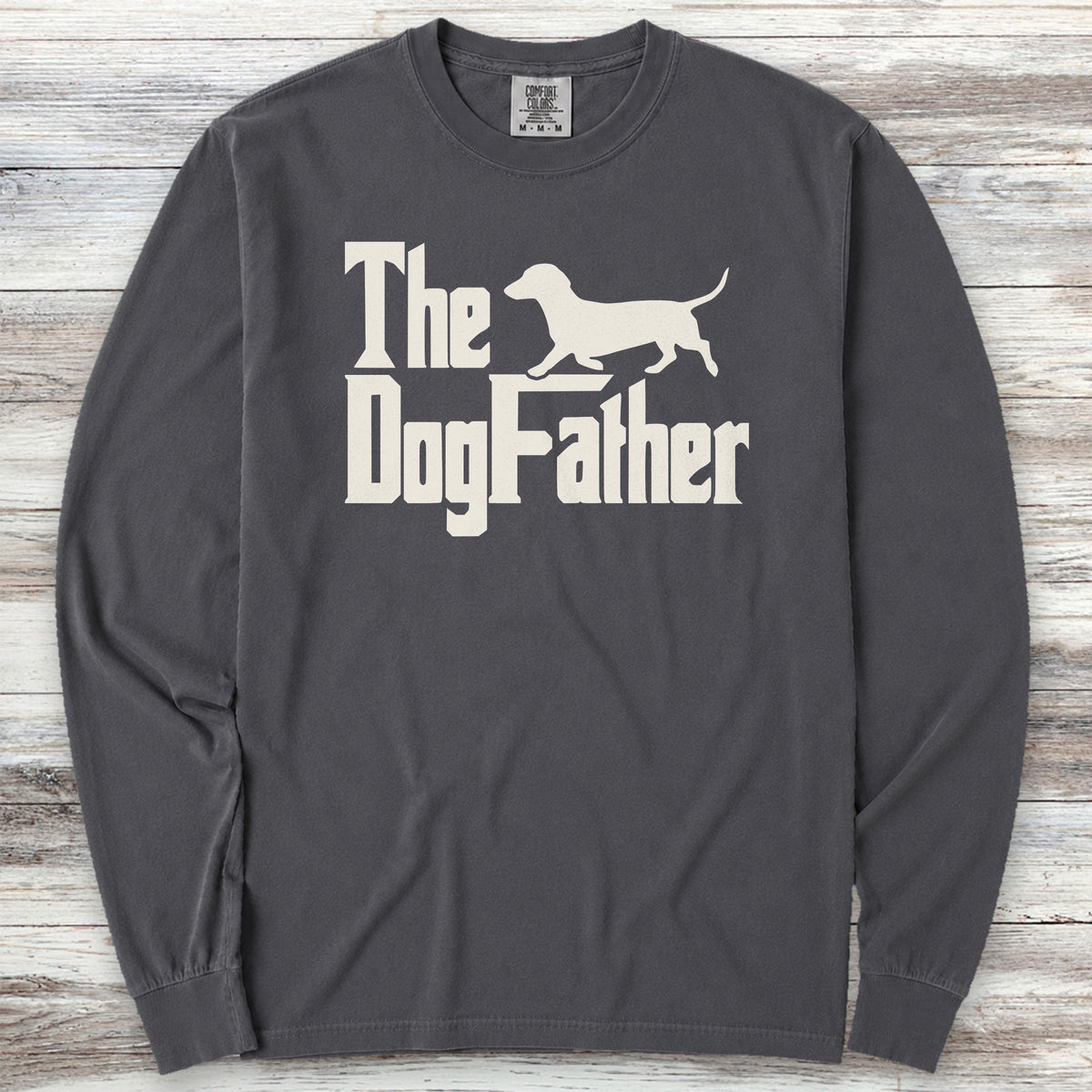 Dachshund Dog Father Long Sleeve Tee - Graphite