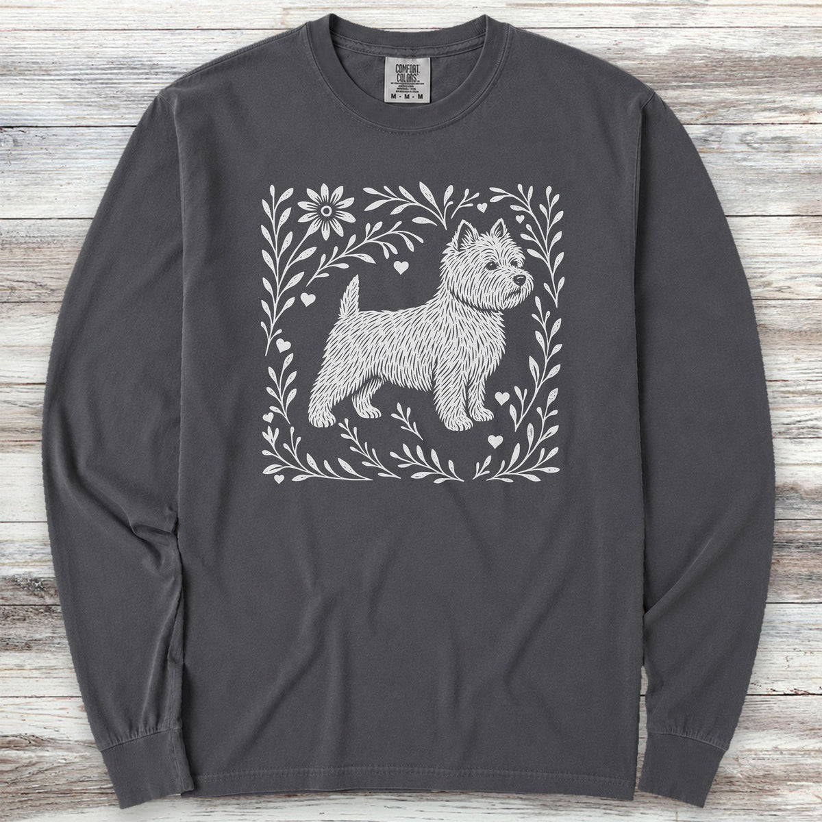 West Highland Linocut Long Sleeve Tee - Graphite