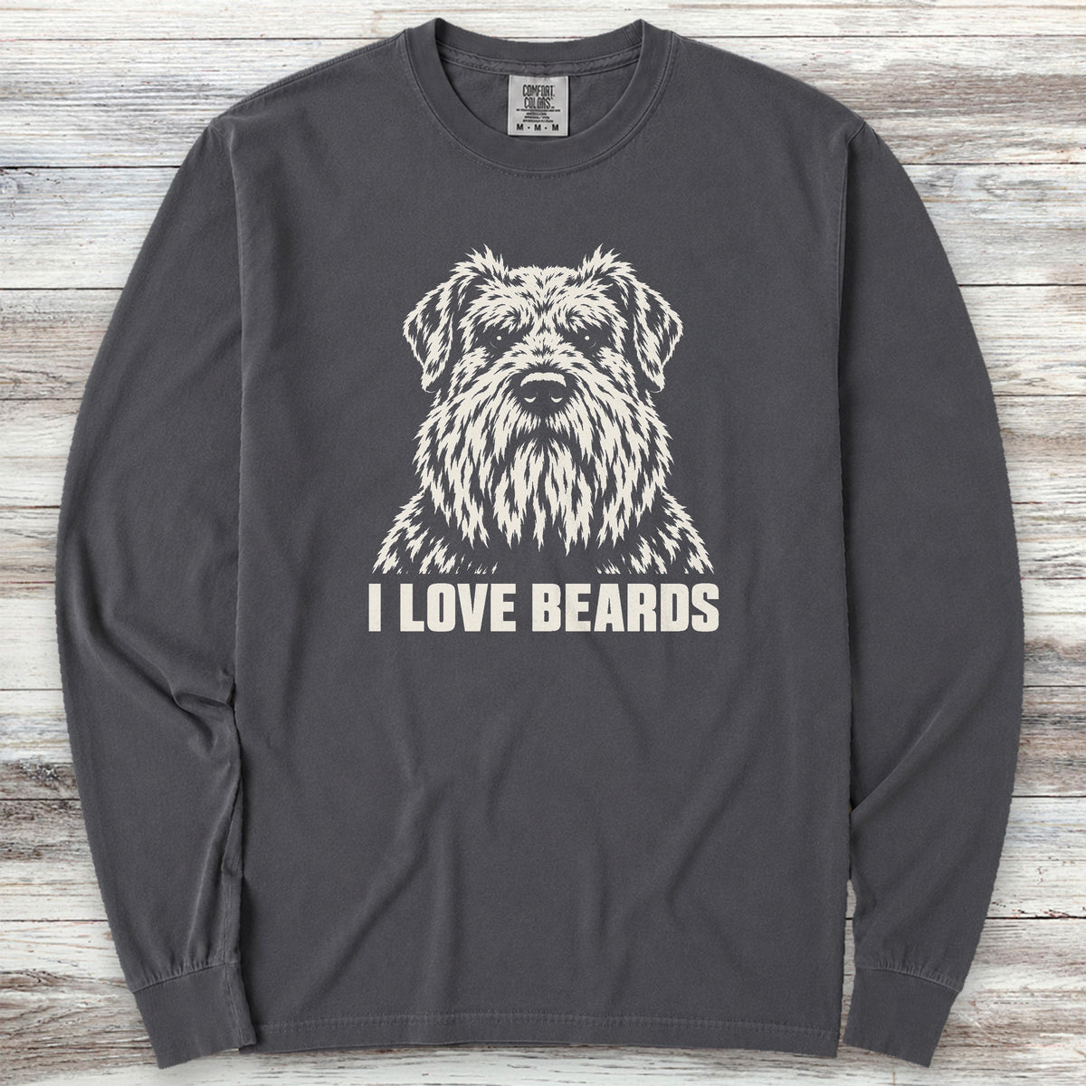 Bouvier I Love Beards Long Sleeve Tee - Graphite