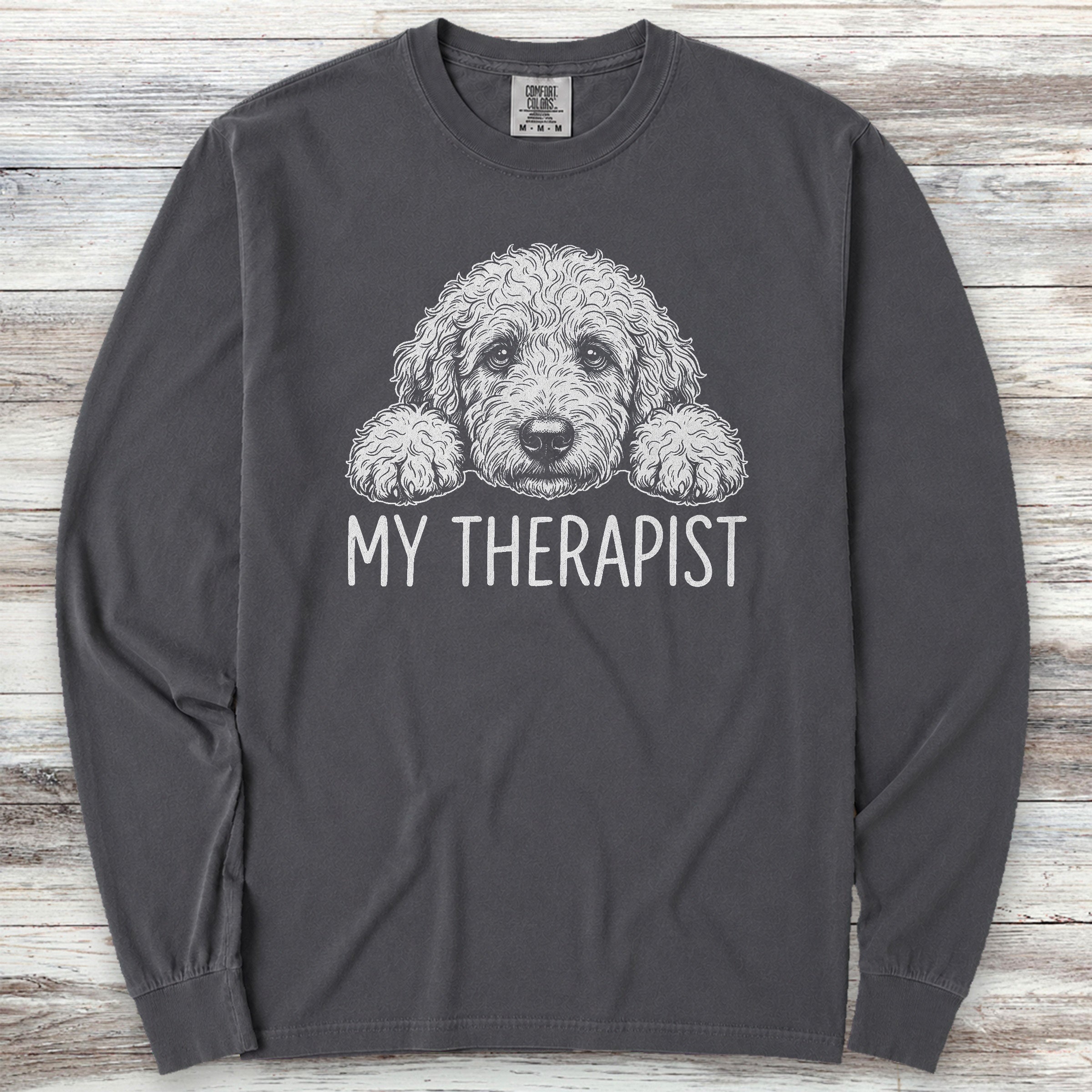 Doodle Therapist Long Sleeve Tee - Graphite