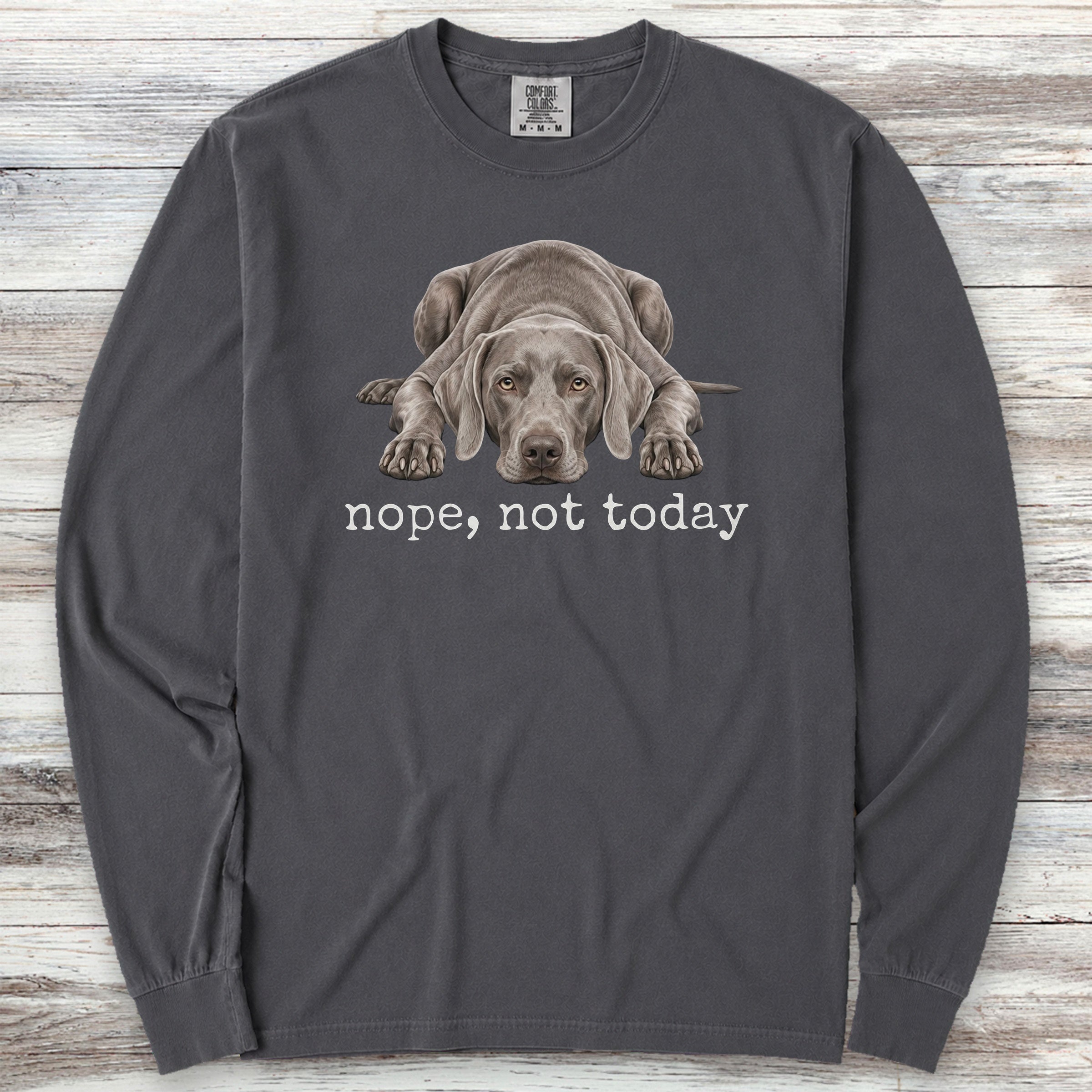 Weimaraner Nope Long Sleeve Tee - Graphite