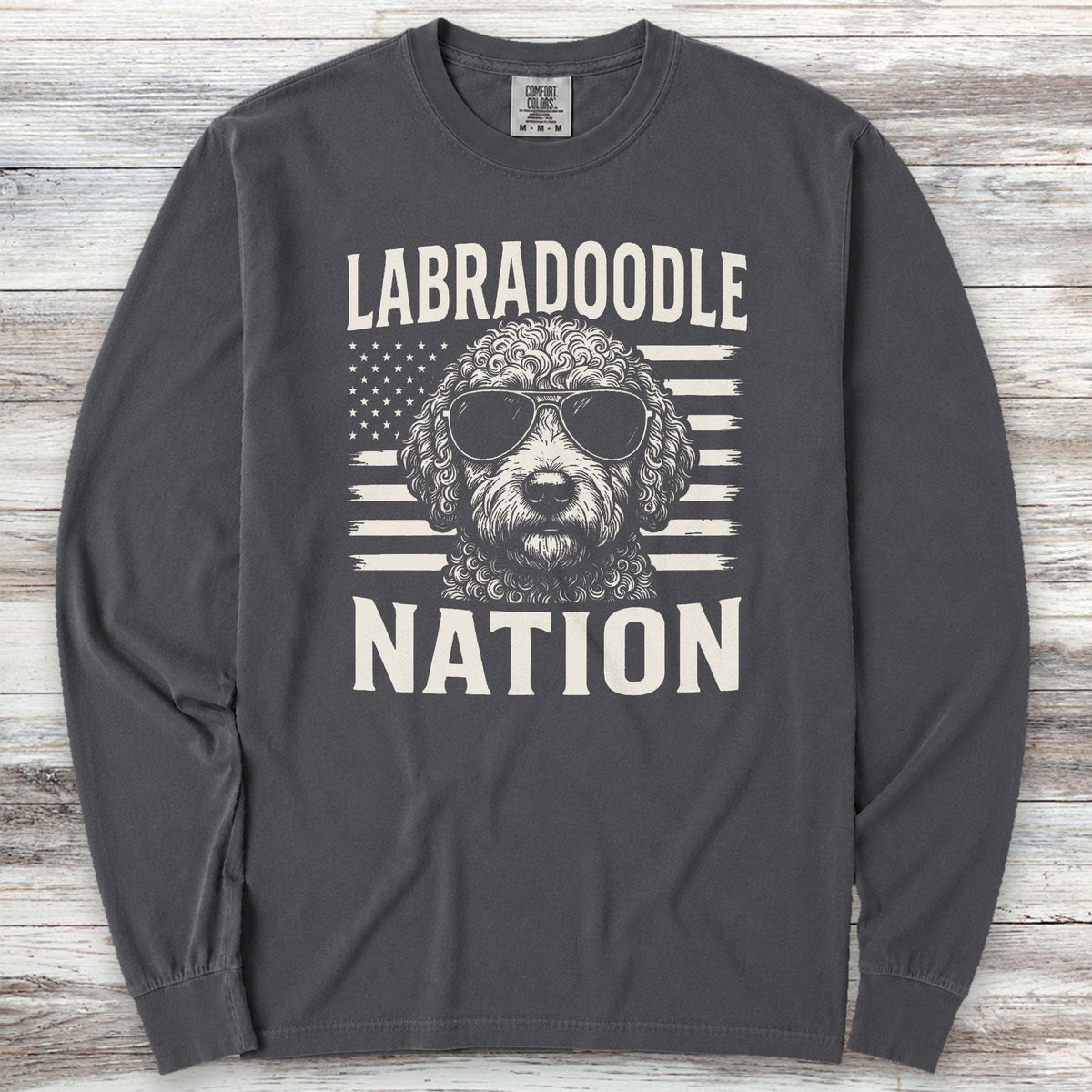 Labradoodle Nation Long Sleeve Tee - Graphite