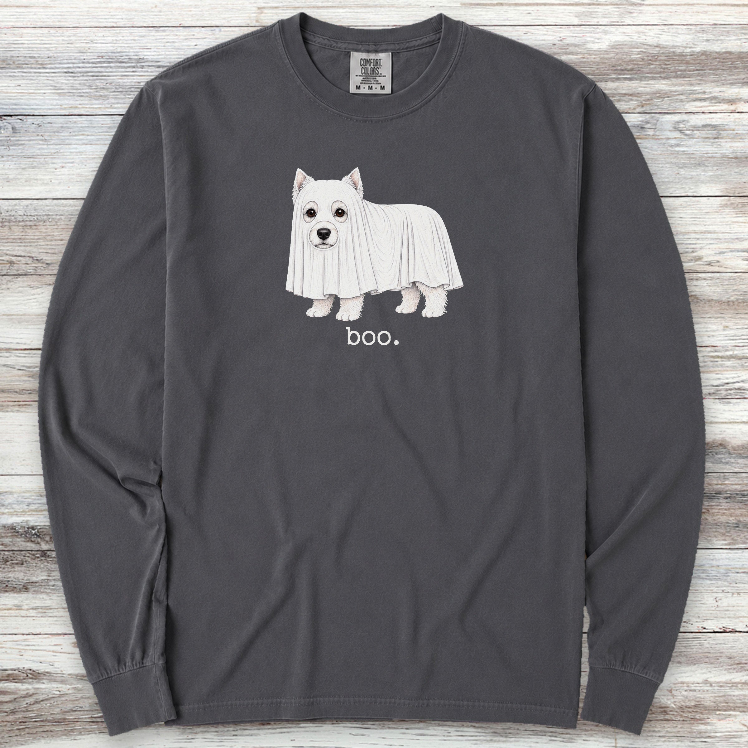 West Highland White Terrier Boo Long Sleeve Tee - Graphite