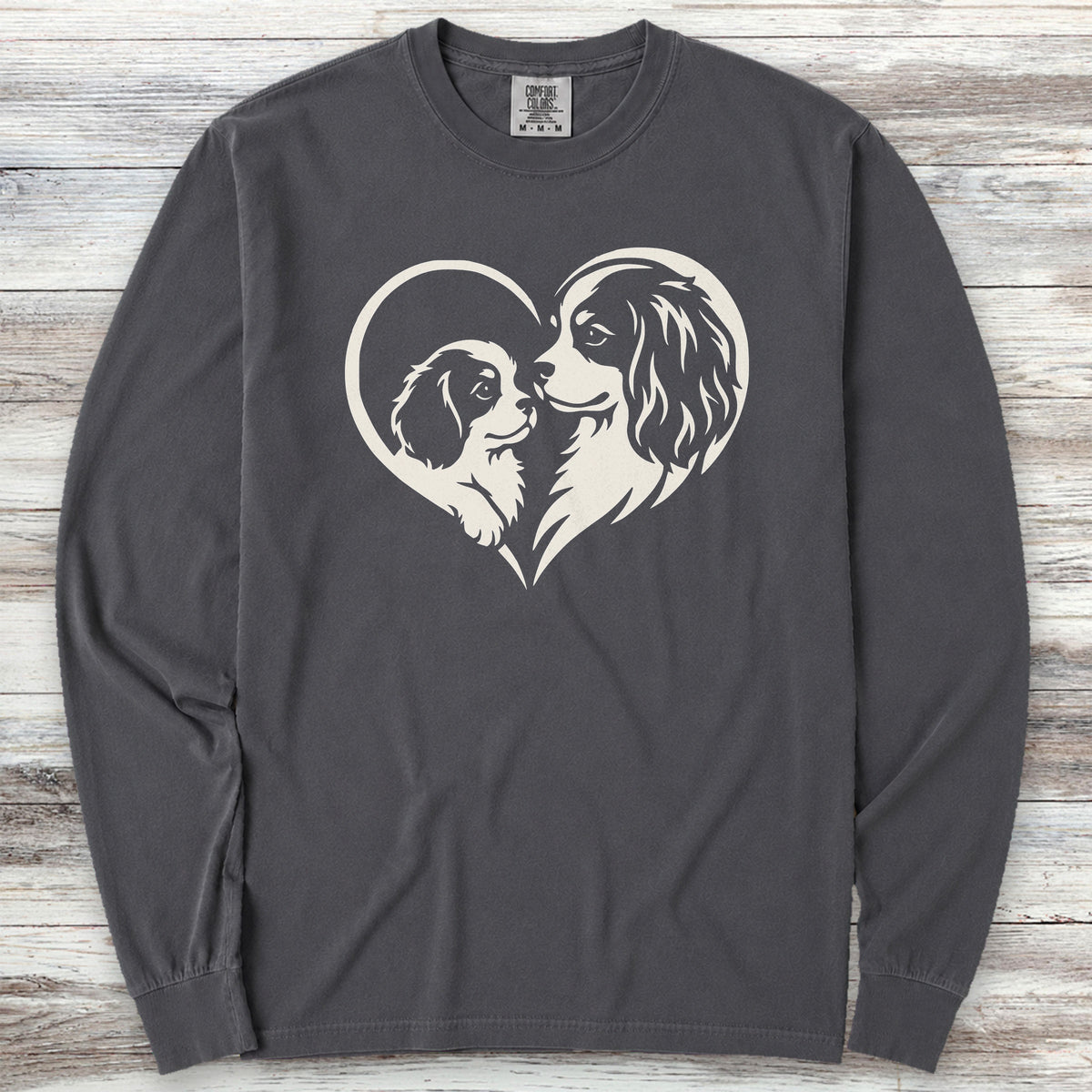 Cavalier King Charles Heart Bond Long Sleeve Tee - Graphite